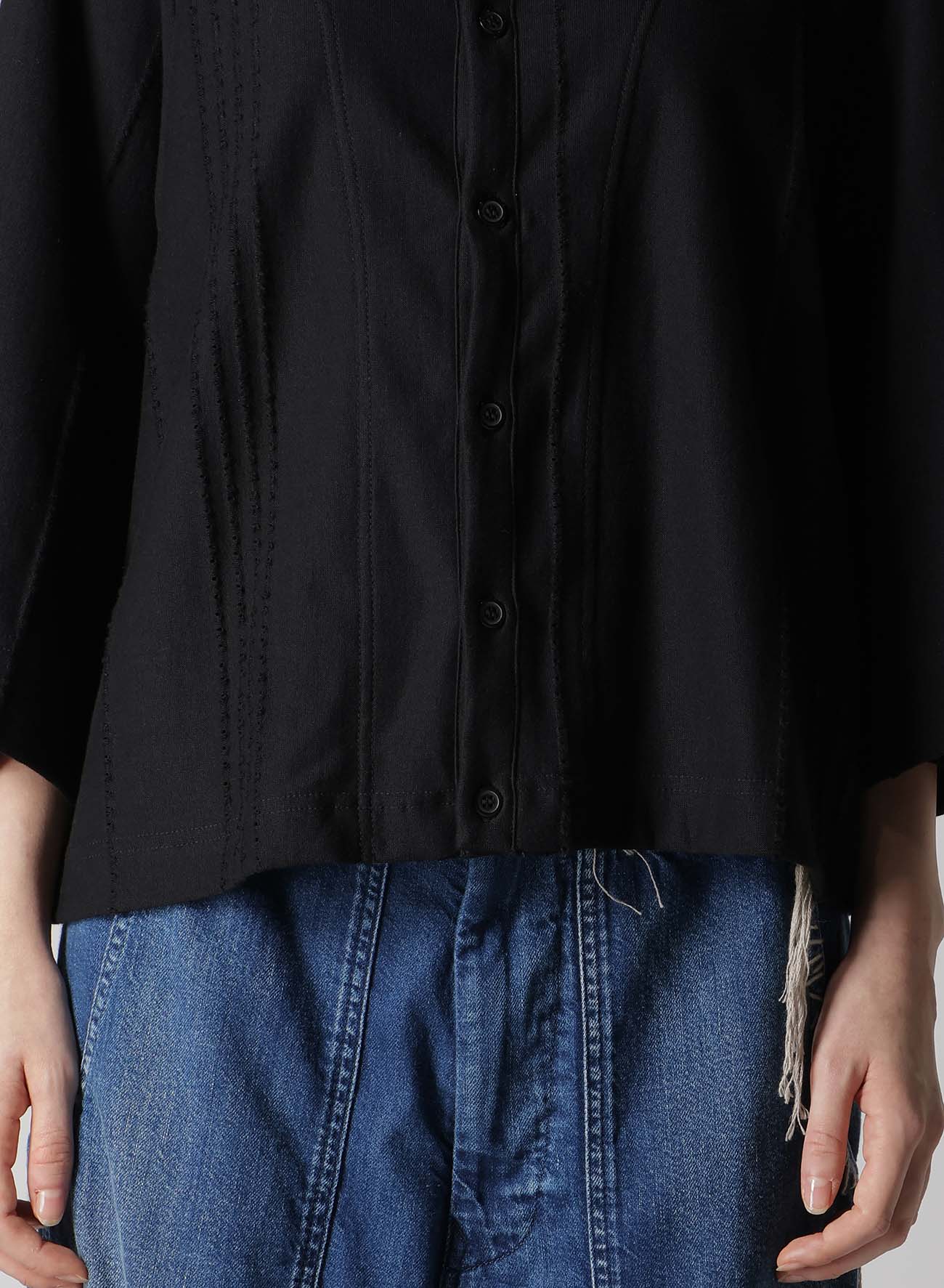 JACQUARD JERSEY RAGLAN SLEEVE CARDIGAN