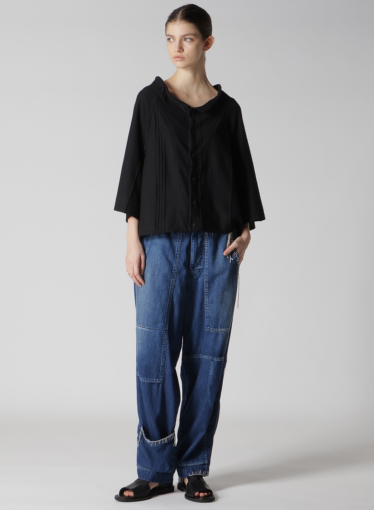 JACQUARD JERSEY RAGLAN SLEEVE CARDIGAN