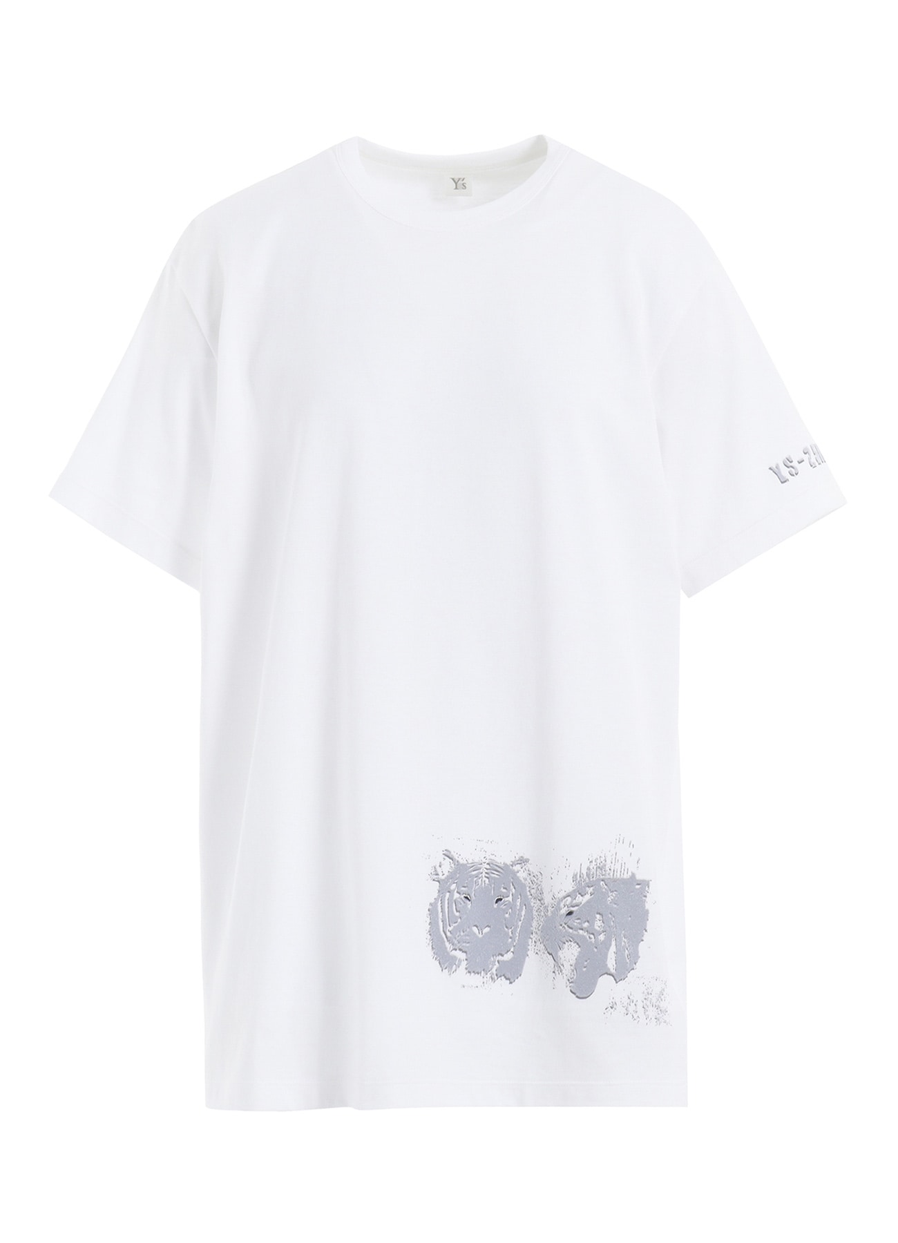 ANIMAL FLOCKED PRINT ROUND NECK SHORT SLEEVE T (TIGER)