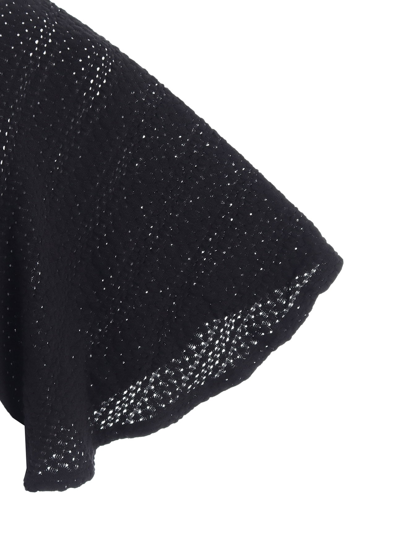 COTTON JERSEY/LACE LEFT SHOULDER DRAPE T