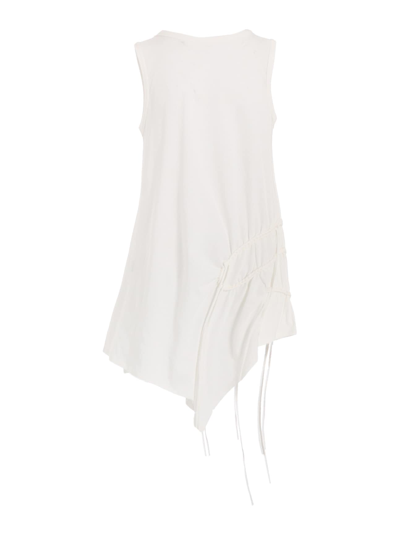 COTTON JERSEY CHAIN STITCH SLEEVELESS T