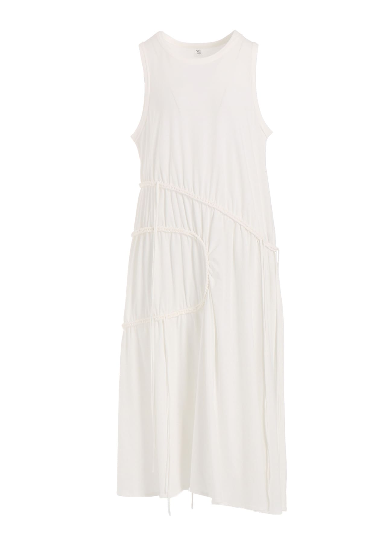 COTTON JERSEY CHAIN STITCH SLEEVELESS DRESS