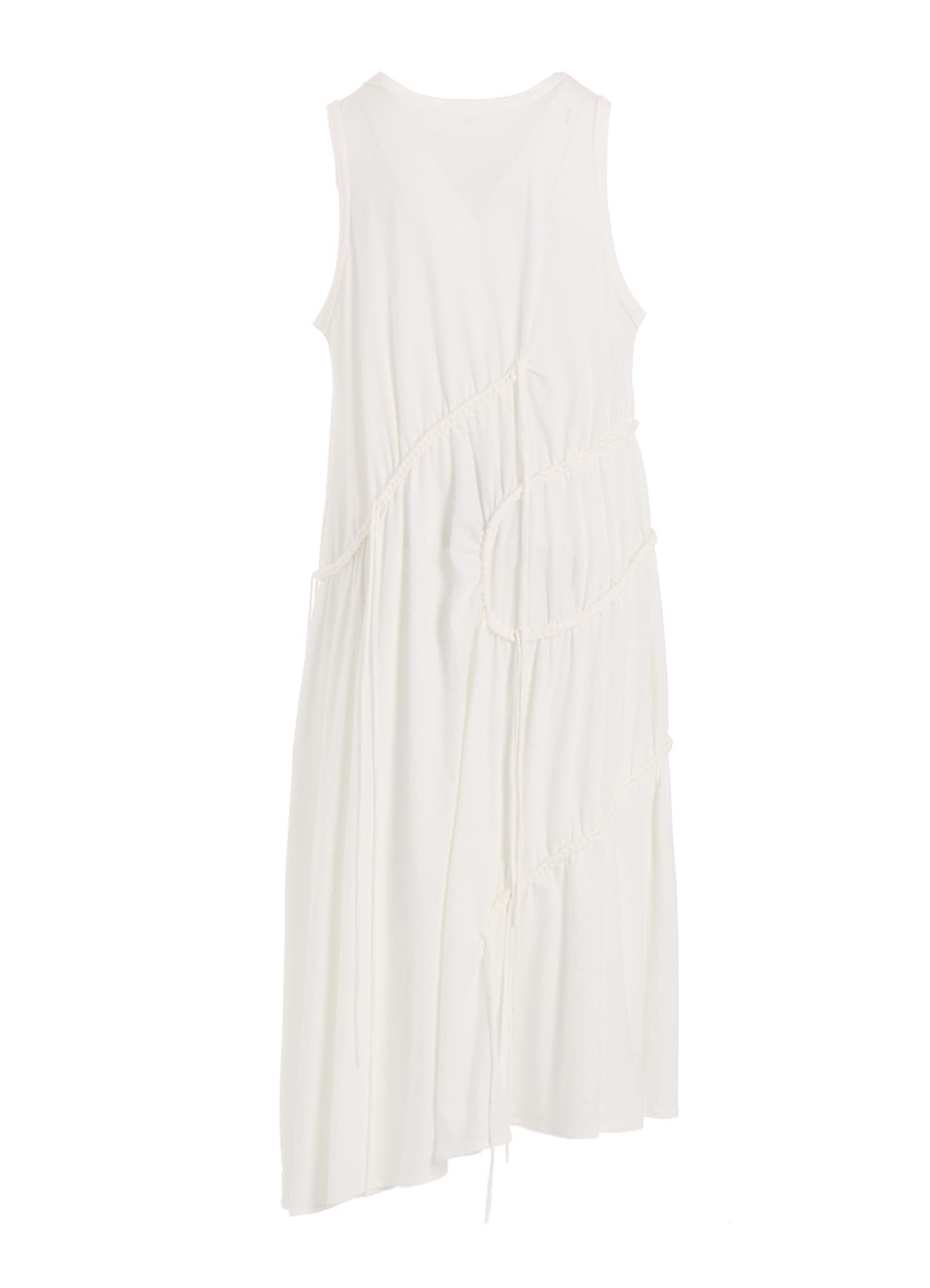 COTTON JERSEY CHAIN STITCH SLEEVELESS DRESS