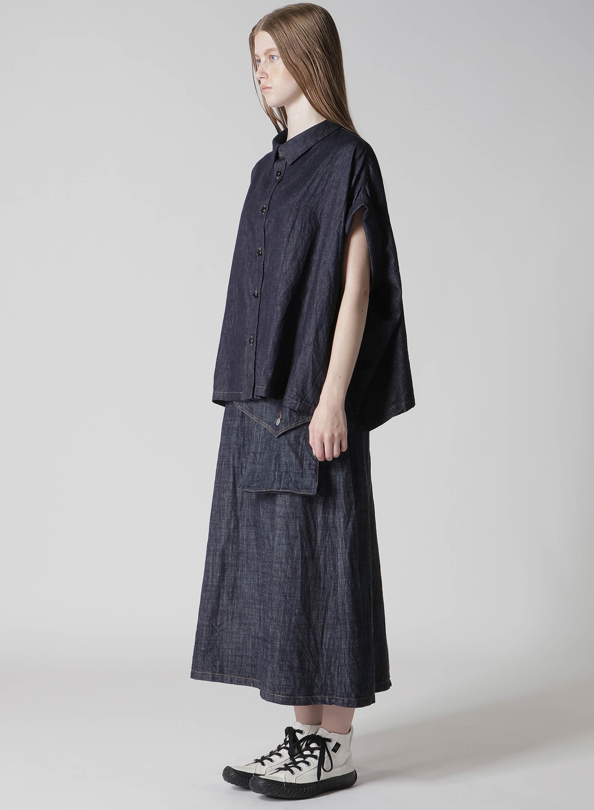 6OZ DENIM SHORT BLOUSE