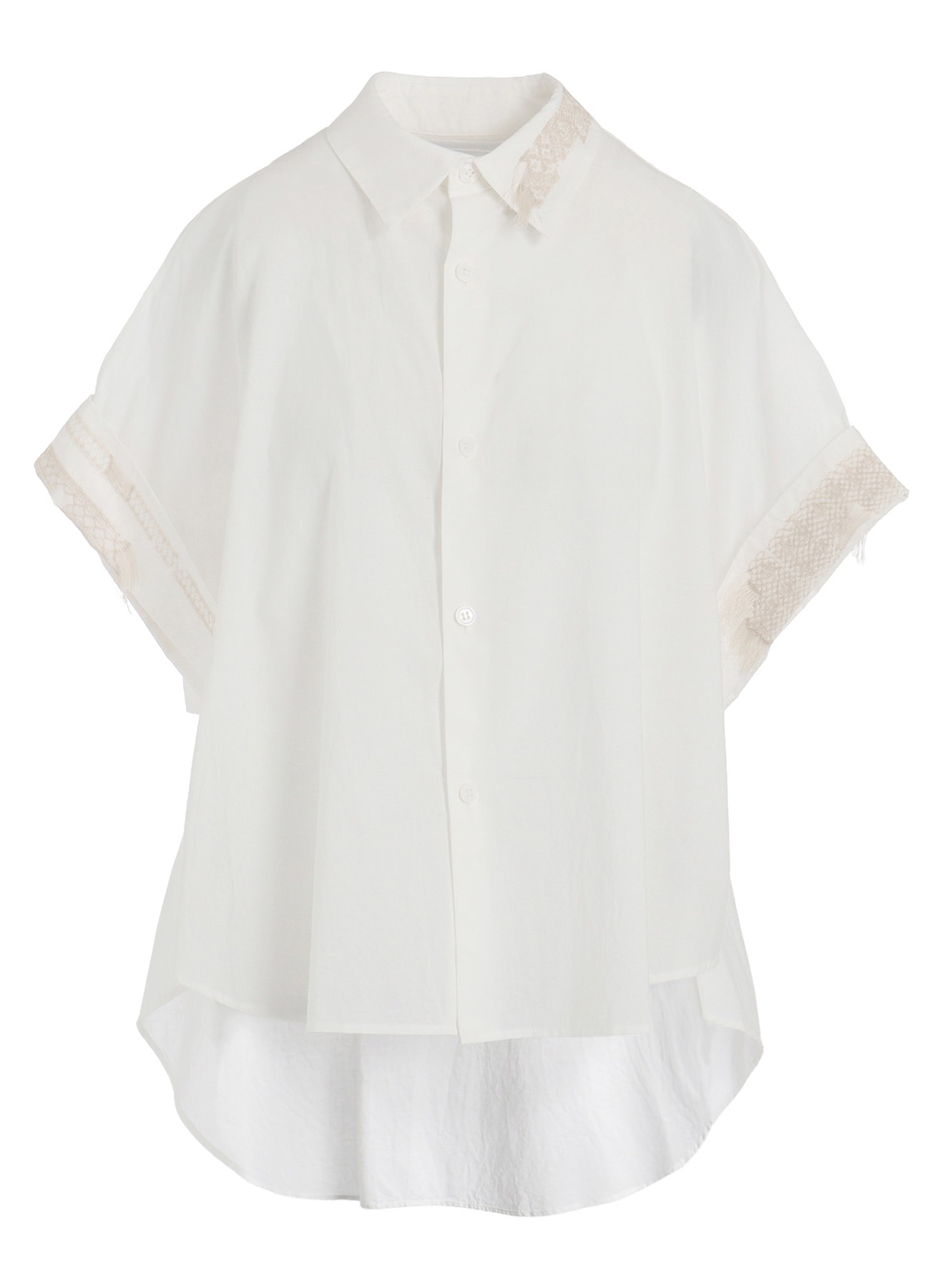 COTTON LAWN SHORT CUFFS BLOUSE