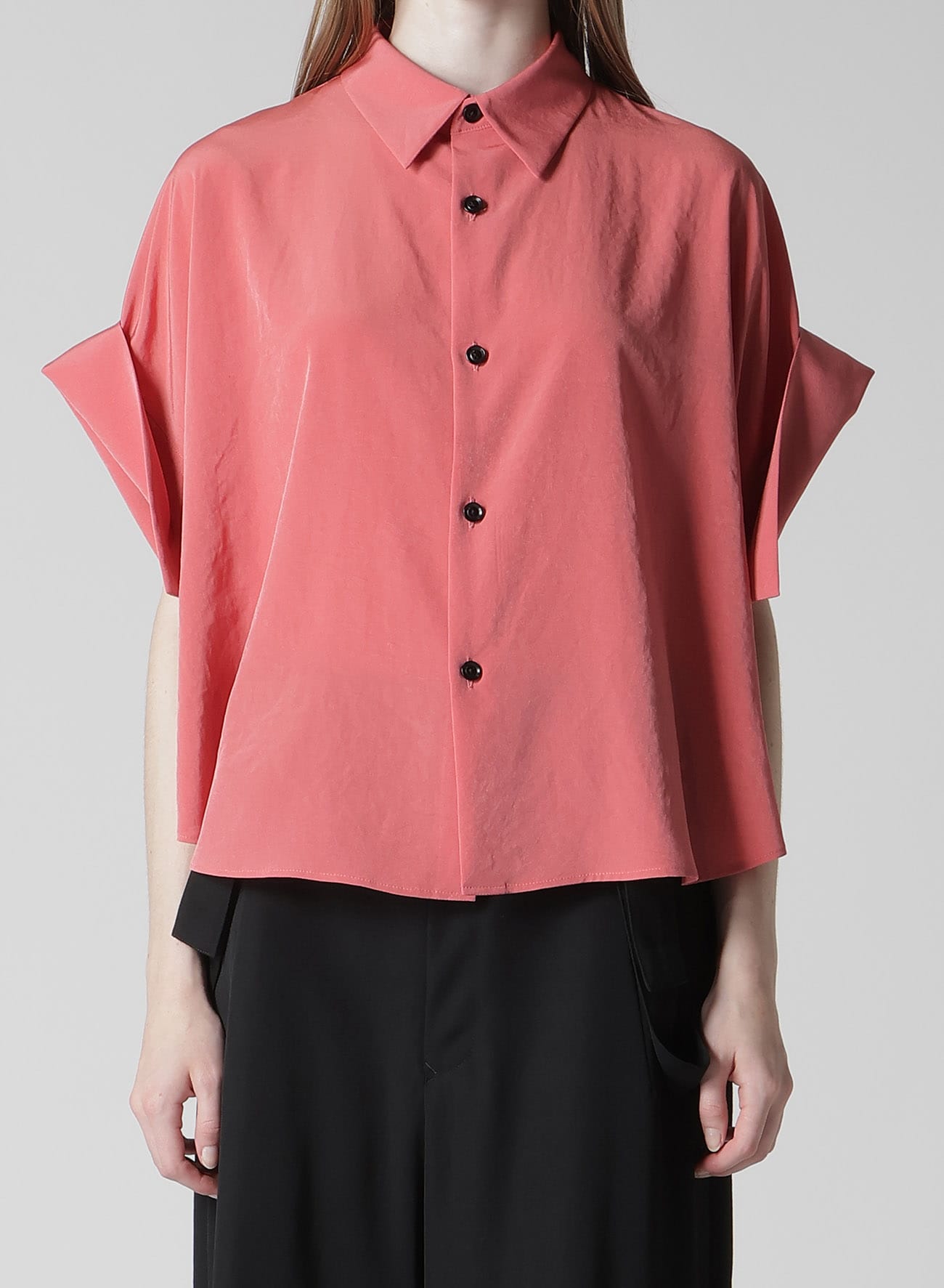 TA/PE CREPE DE CHINE SHORT CUFFS BLOUSE