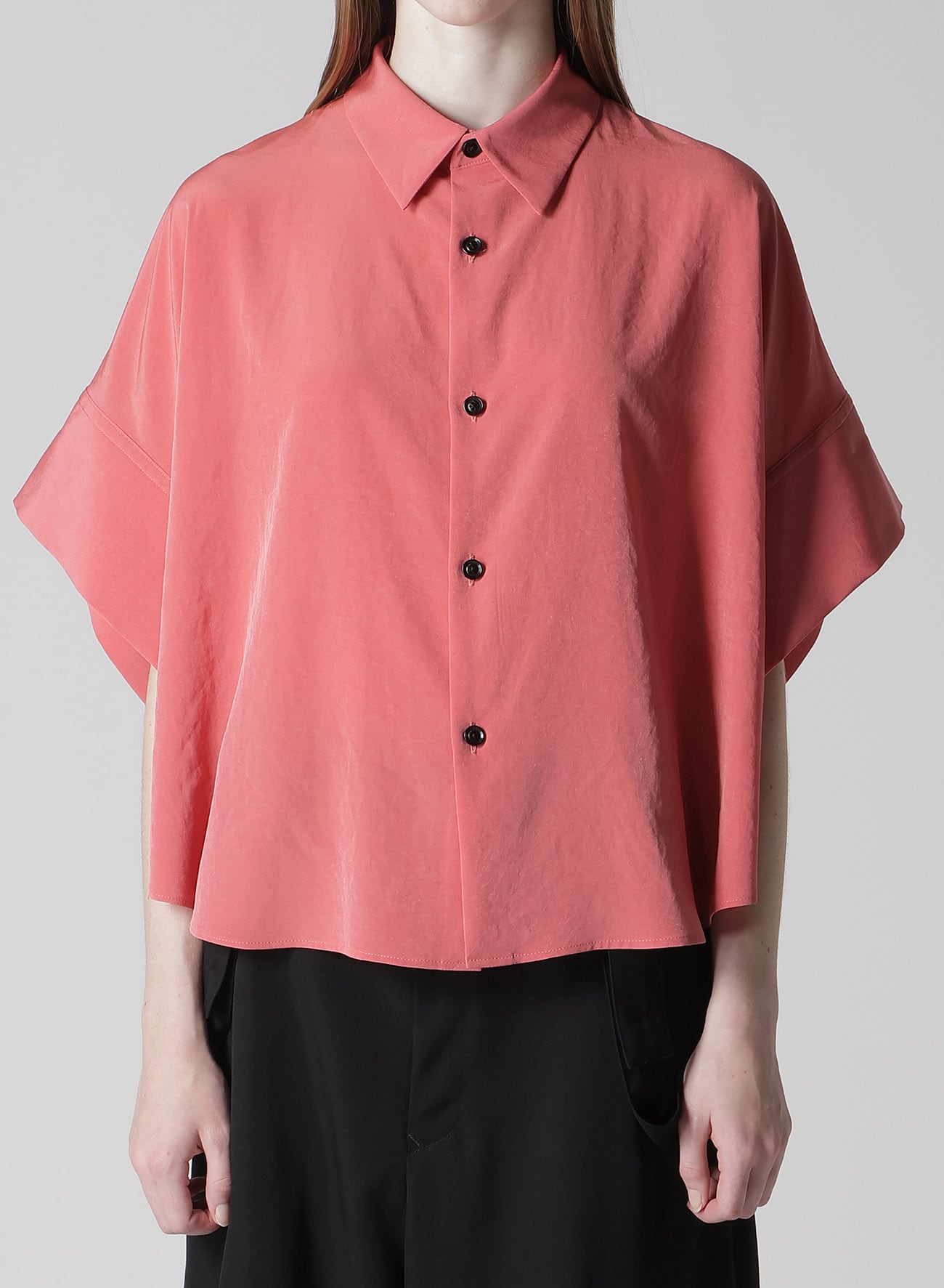 TA/PE CREPE DE CHINE SHORT CUFFS BLOUSE