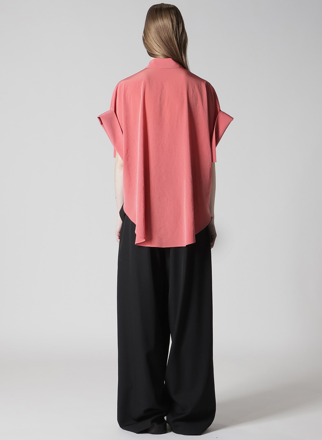 TA/PE CREPE DE CHINE SHORT CUFFS BLOUSE