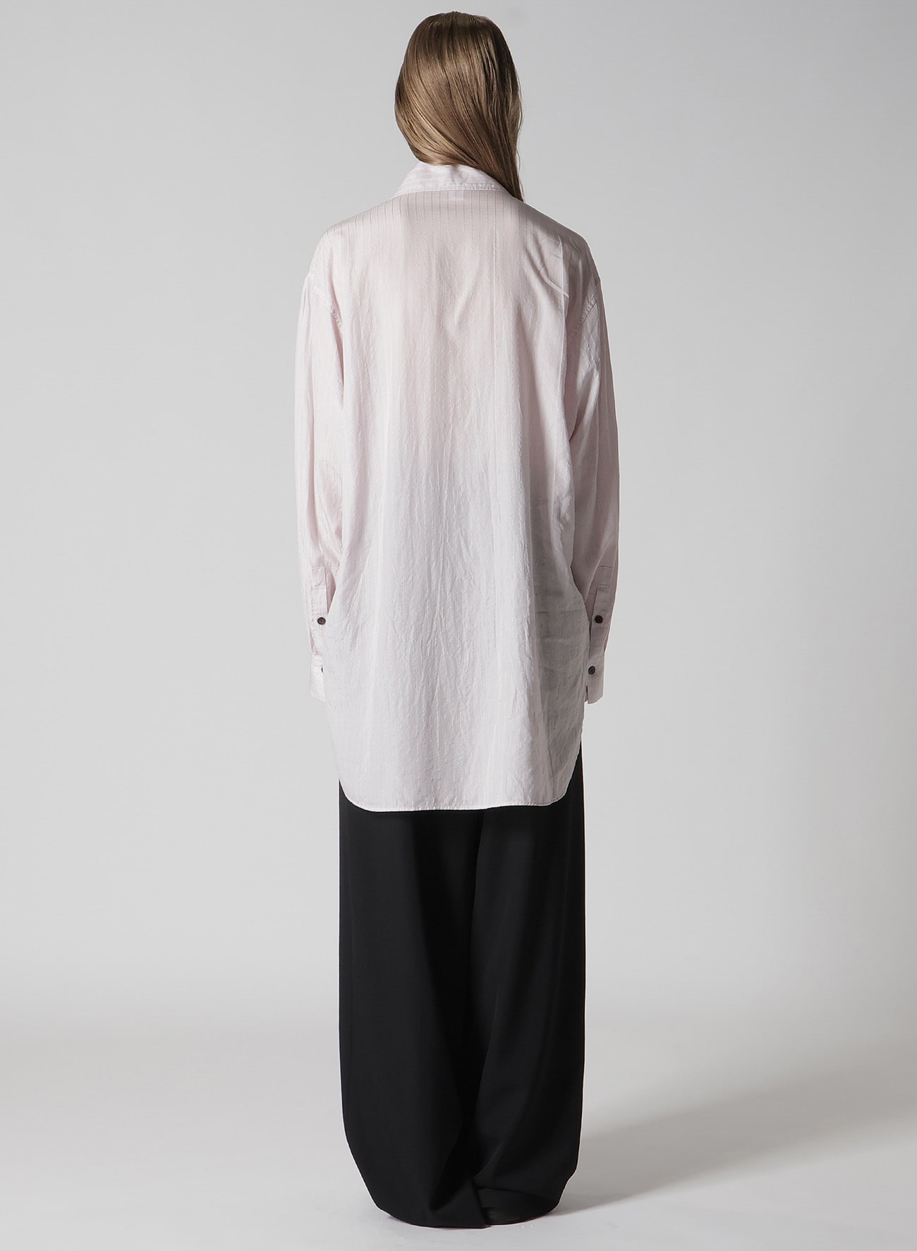 CELLULOSE STRIPE SQUARE-COLLAR SHIRT