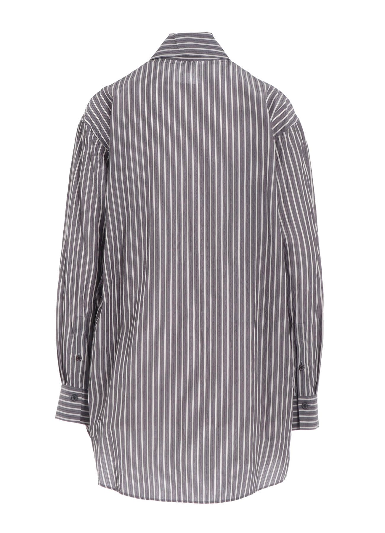CELLULOSE STRIPE SQUARE-COLLAR SHIRT