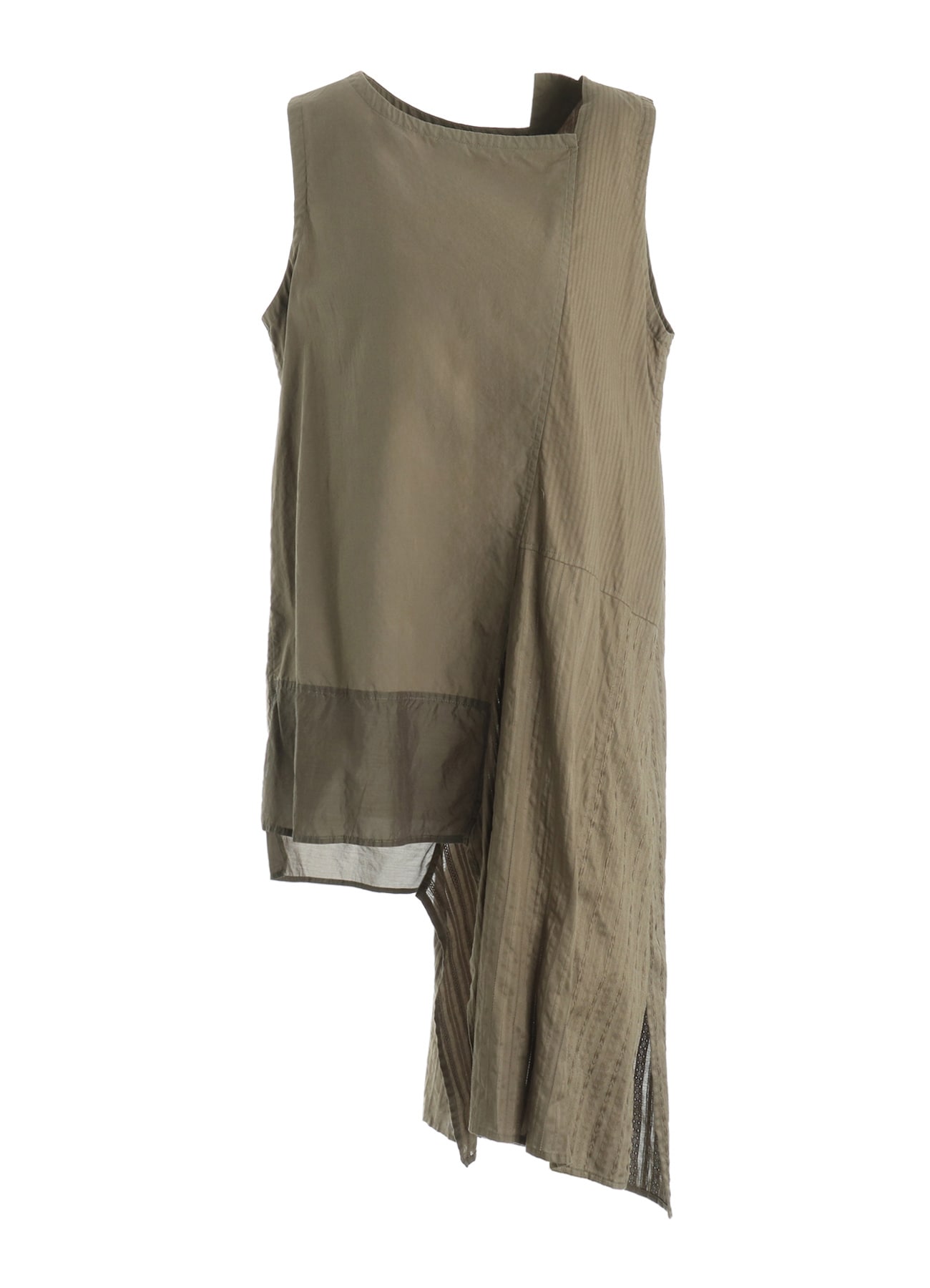 PATCHWORK ASYMMETRIC SLEEVELESS BLOUSE