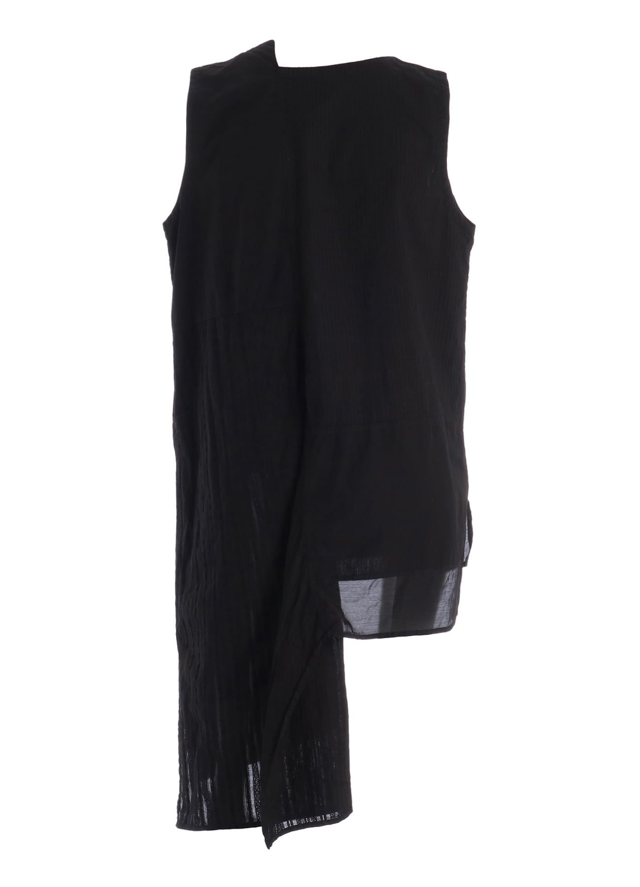 PATCHWORK ASYMETERIC SLEEVELESS BLOUSE