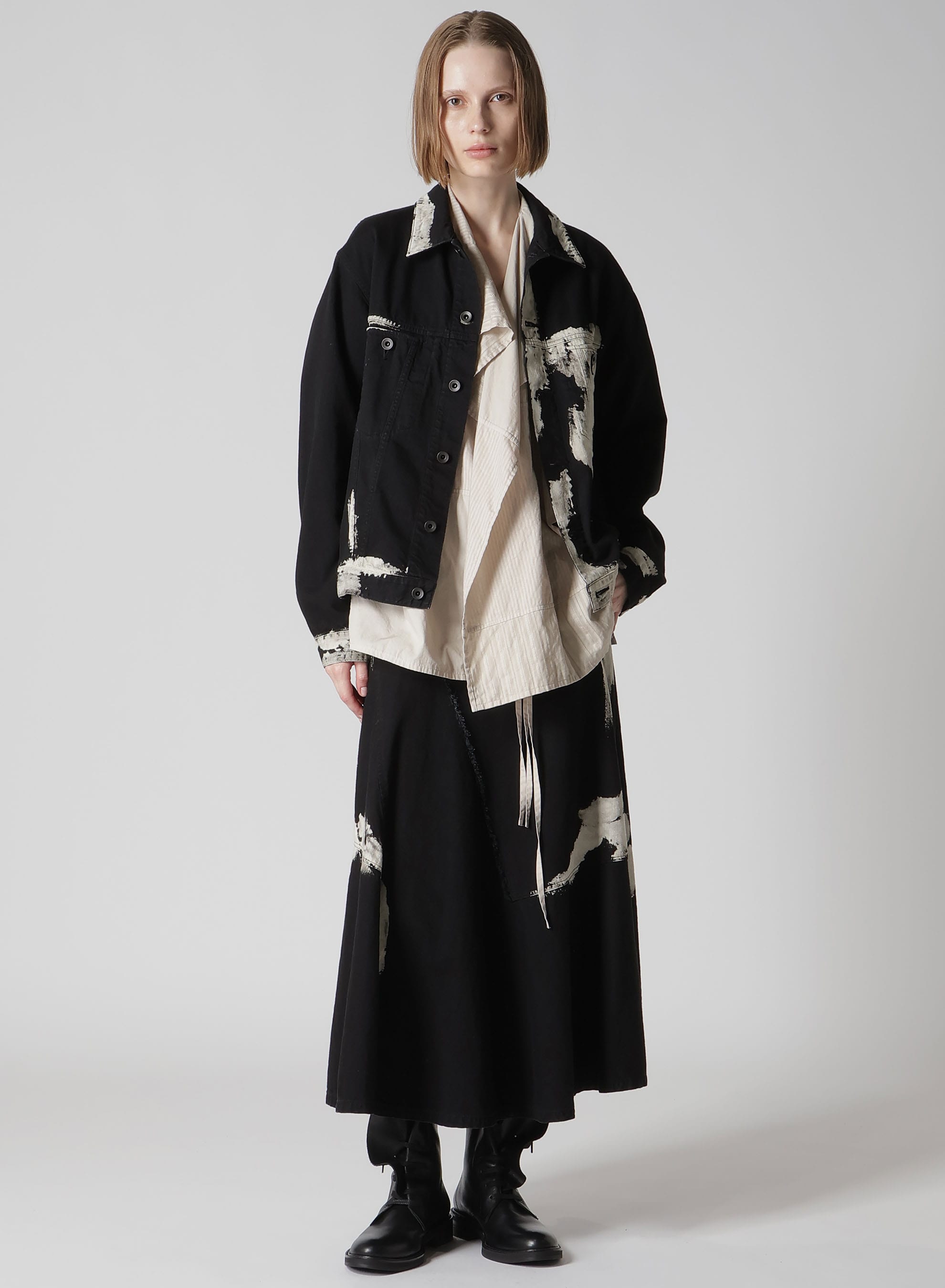 PATCHWORK HALF SLEEVE GOWN SHIRT