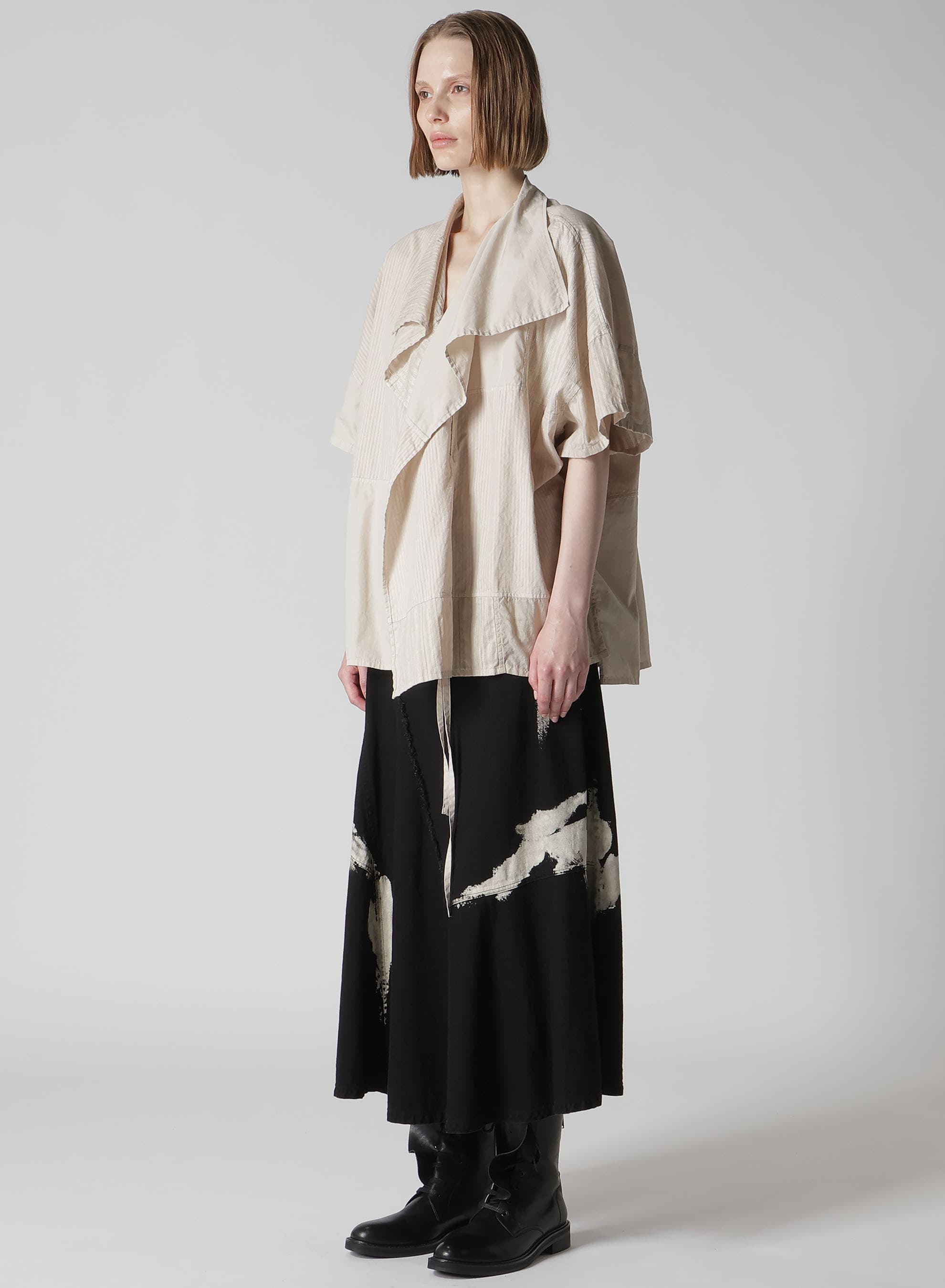 PATCHWORK HALF SLEEVE GOWN SHIRT