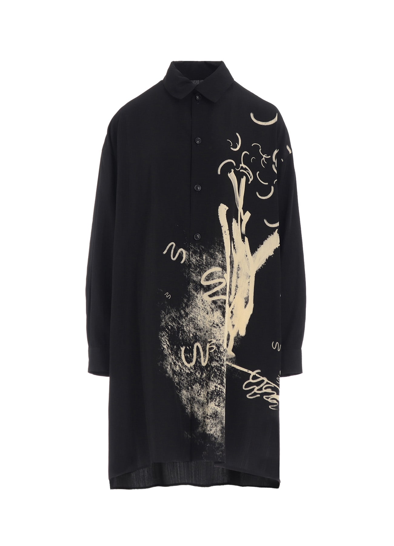 CUPRO DUNGAREE "Y" PRINT BIG SHIRT