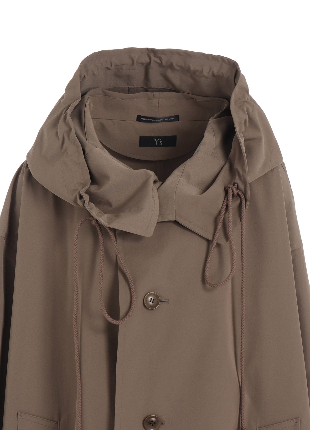 PE TWILL WATER REPELLENT HOODIED COAT