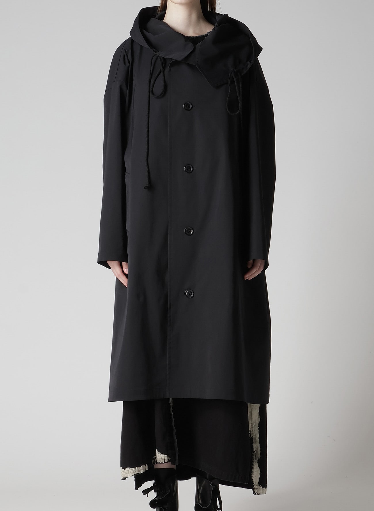 PE TWILL WATER REPELLENT HOODIED COAT