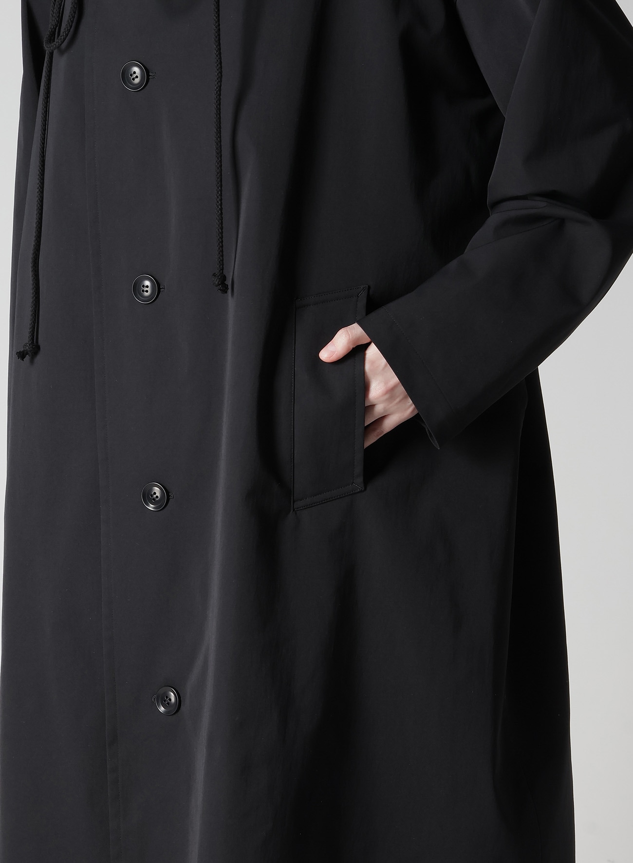 PE TWILL WATER REPELLENT HOODIED COAT