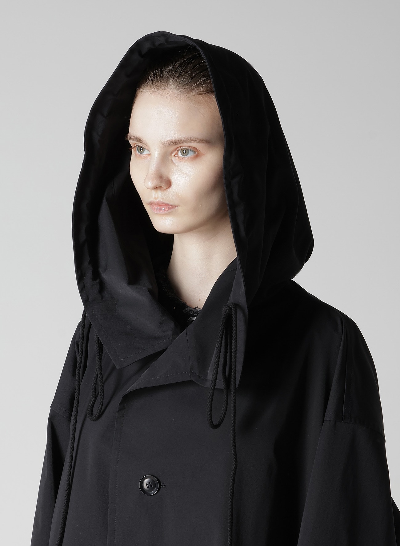 PE TWILL WATER REPELLENT HOODIED COAT