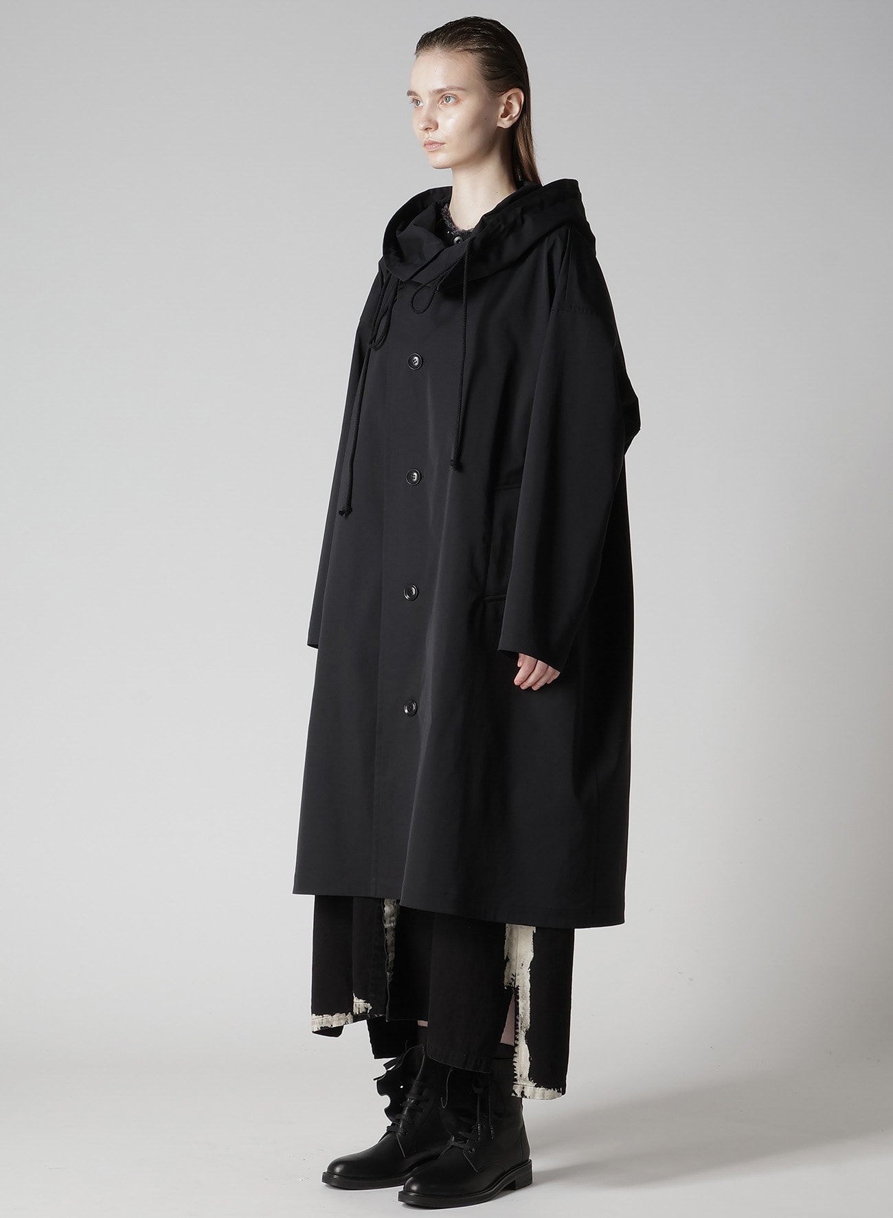 PE TWILL WATER REPELLENT HOODIED COAT