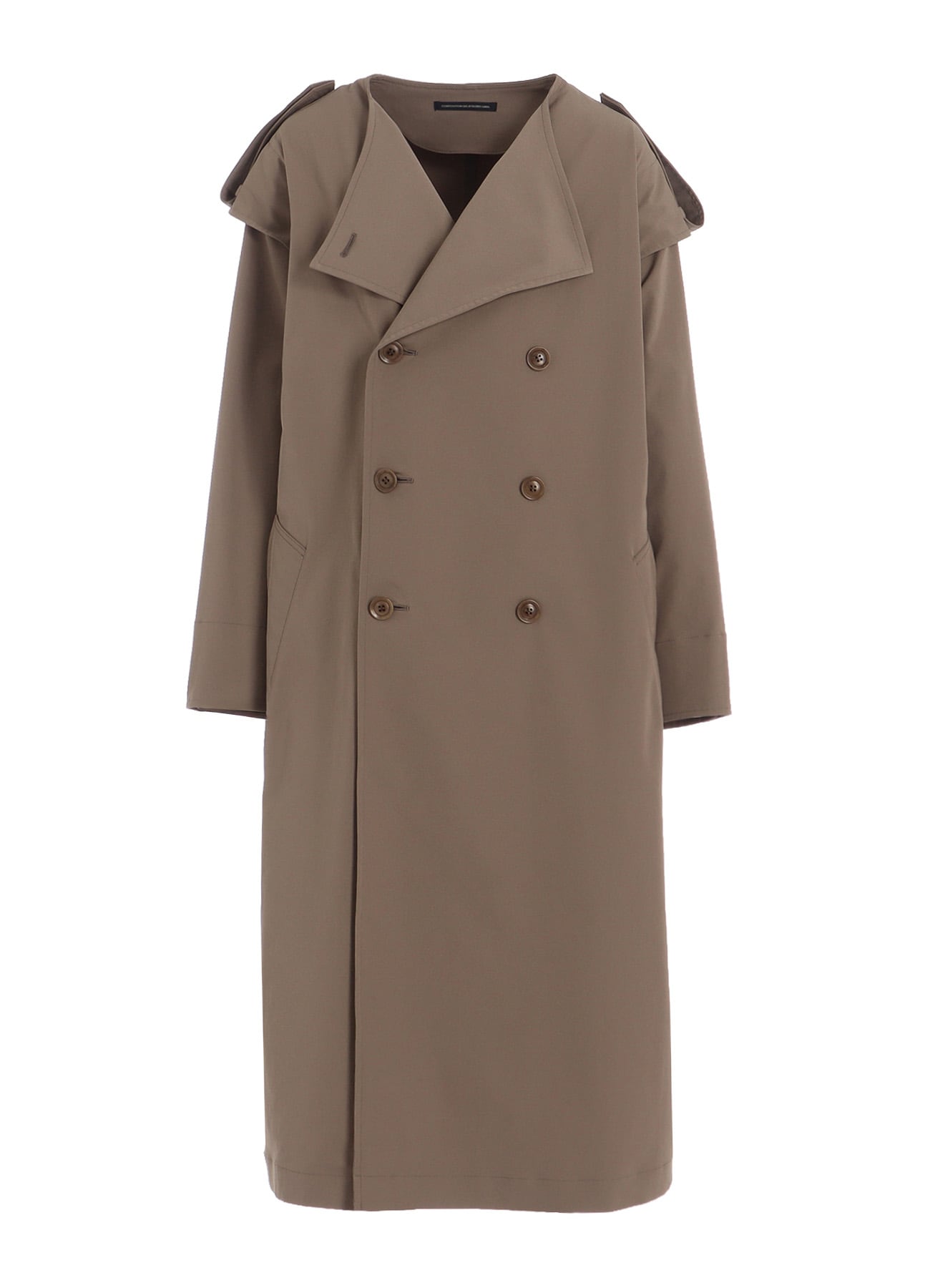 PE TWILL WATER REPELLENT COLLARLESS TRENCH COAT