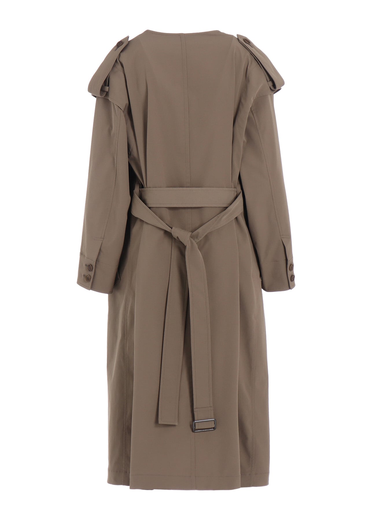 PE TWILL WATER REPELLENT COLLARLESS TRENCH COAT