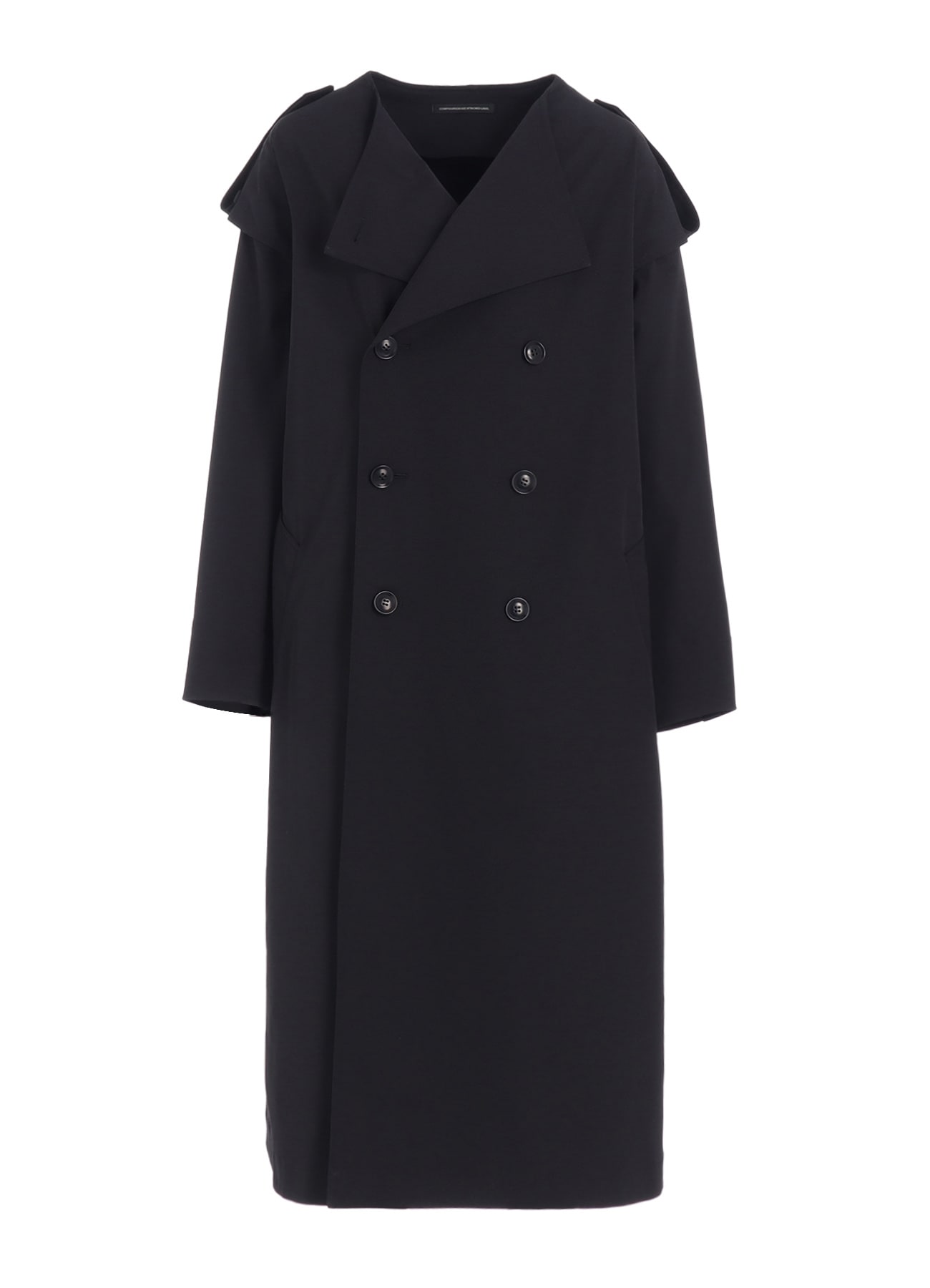 PE TWILL WATER REPELLENT COLLARLESS TRENCH COAT