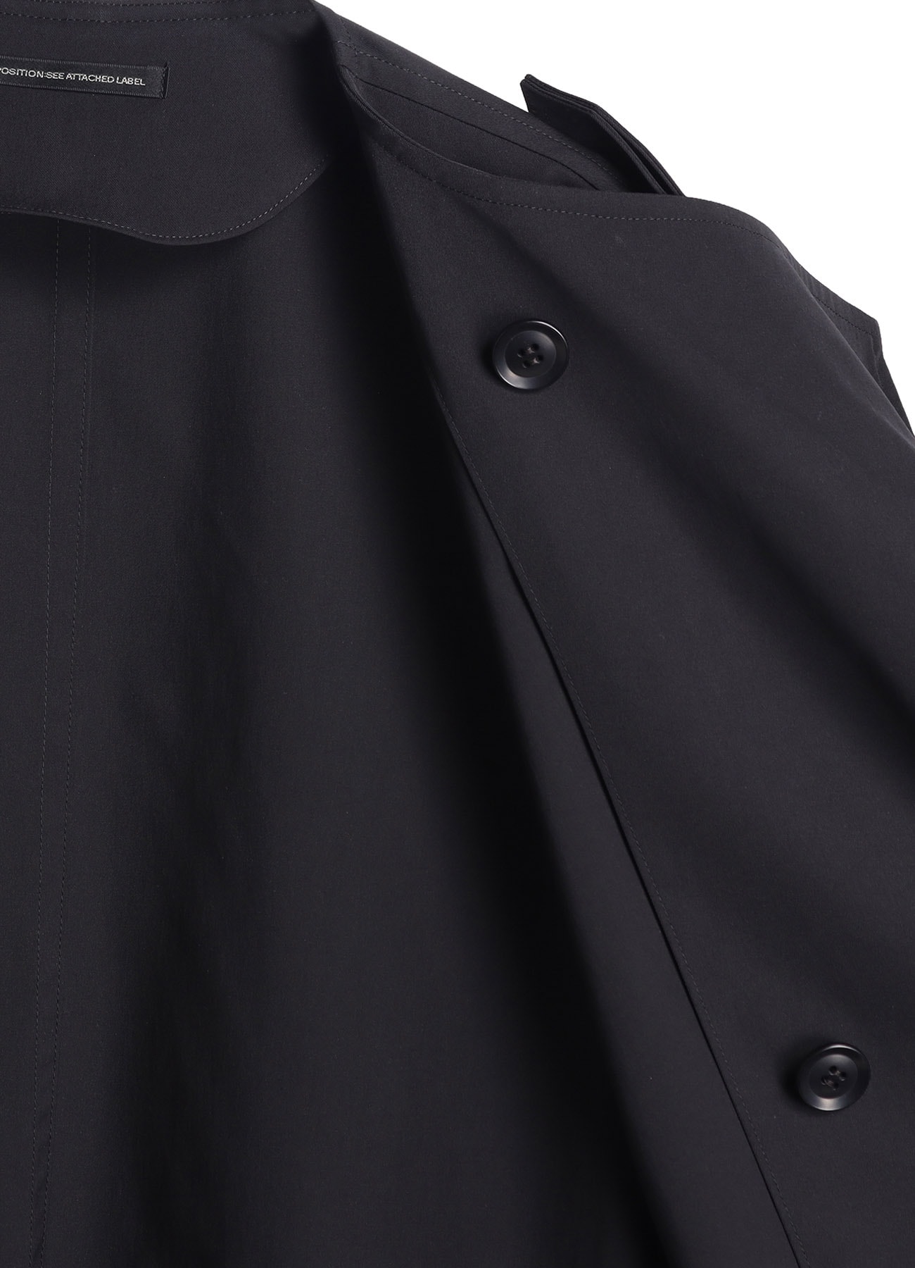 PE TWILL WATER REPELLENT COLLARLESS TRENCH COAT