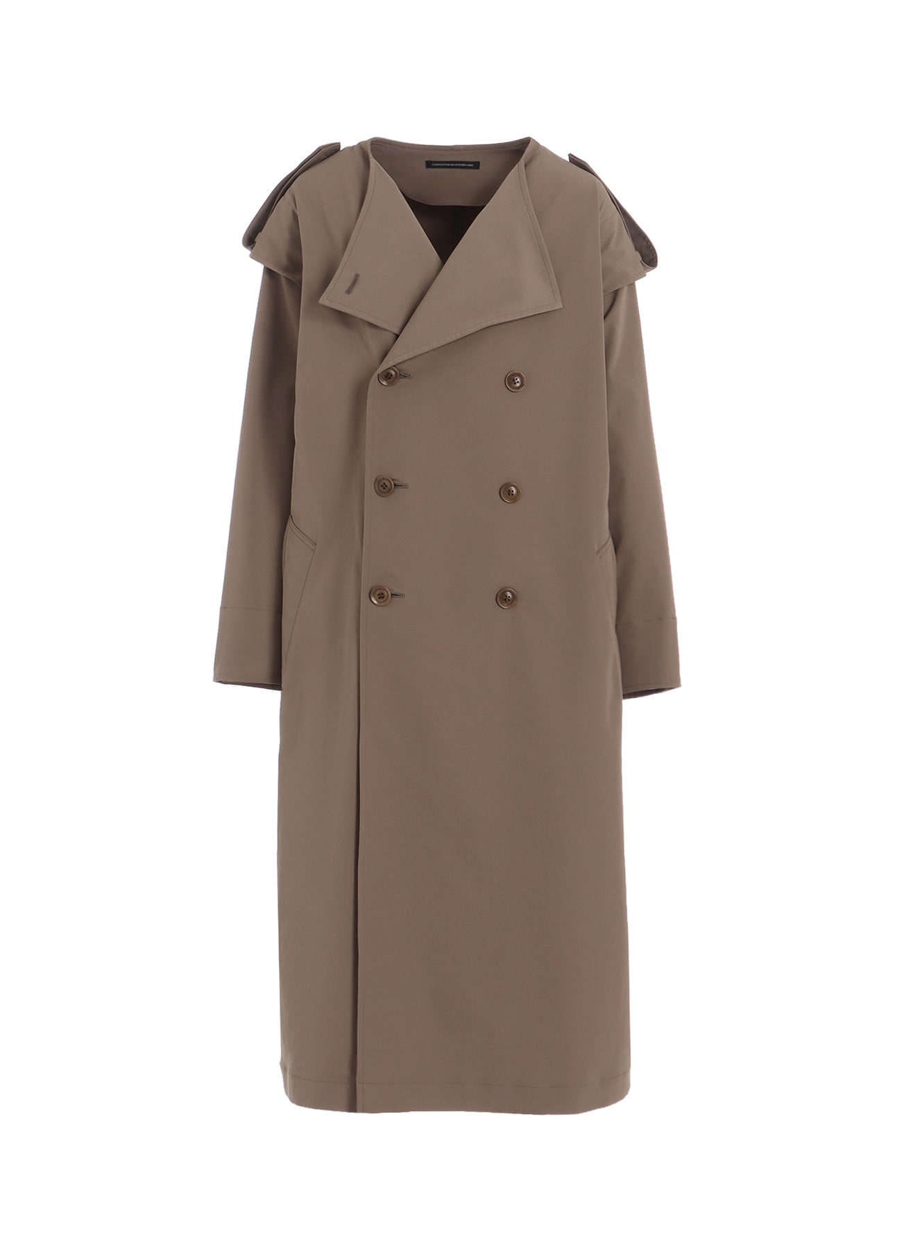 PE TWILL WATER REPELLENT COLLARLESS TRENCH COAT