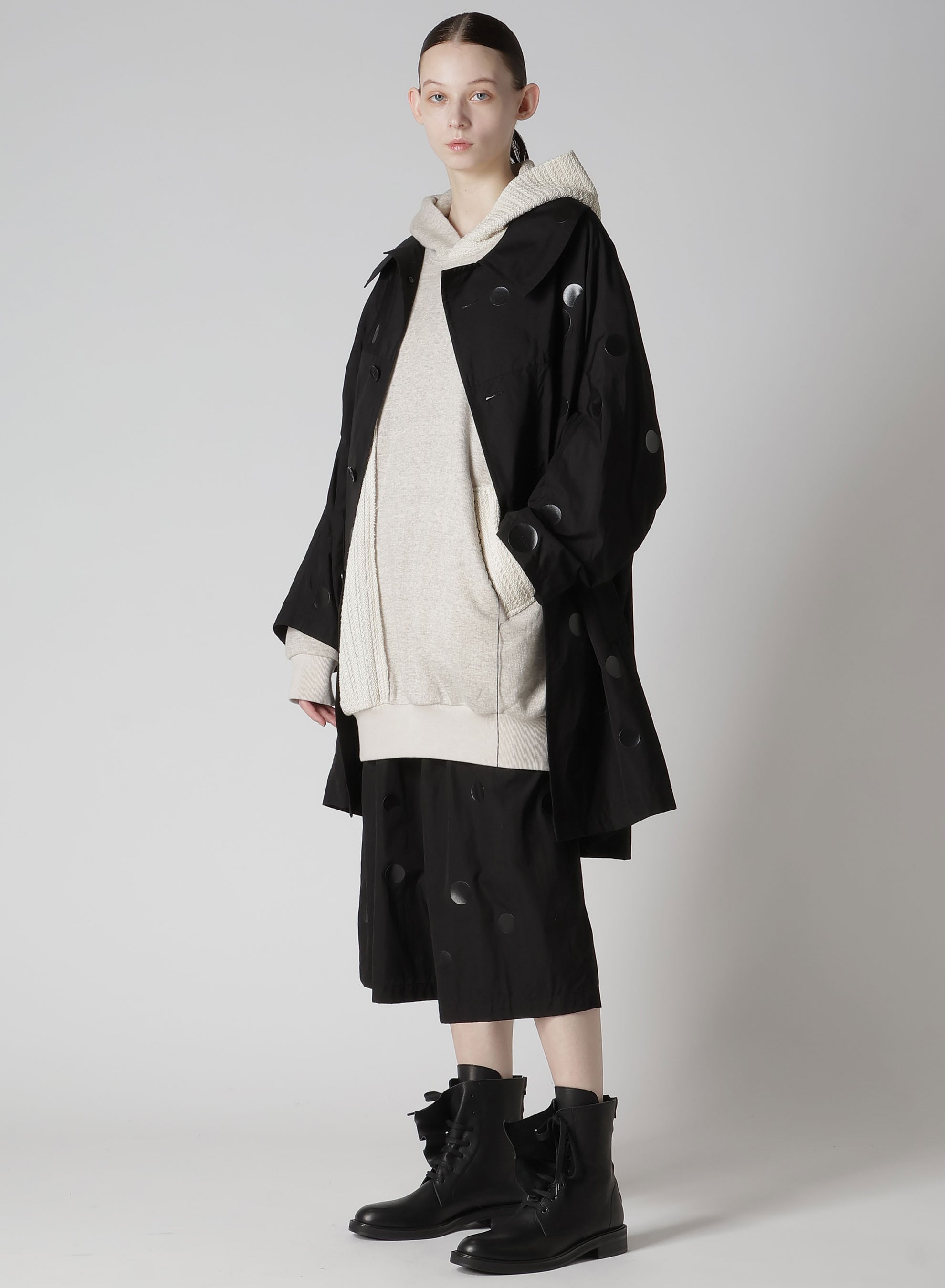 100/2 BROAD DOT PIGMENT PRINT ARRANGED SLEEVE COAT