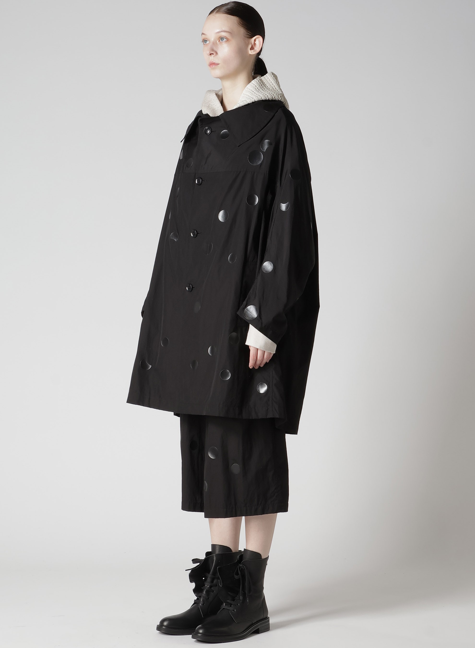 100/2 BROAD DOT PIGMENT PRINT ARRANGED SLEEVE COAT