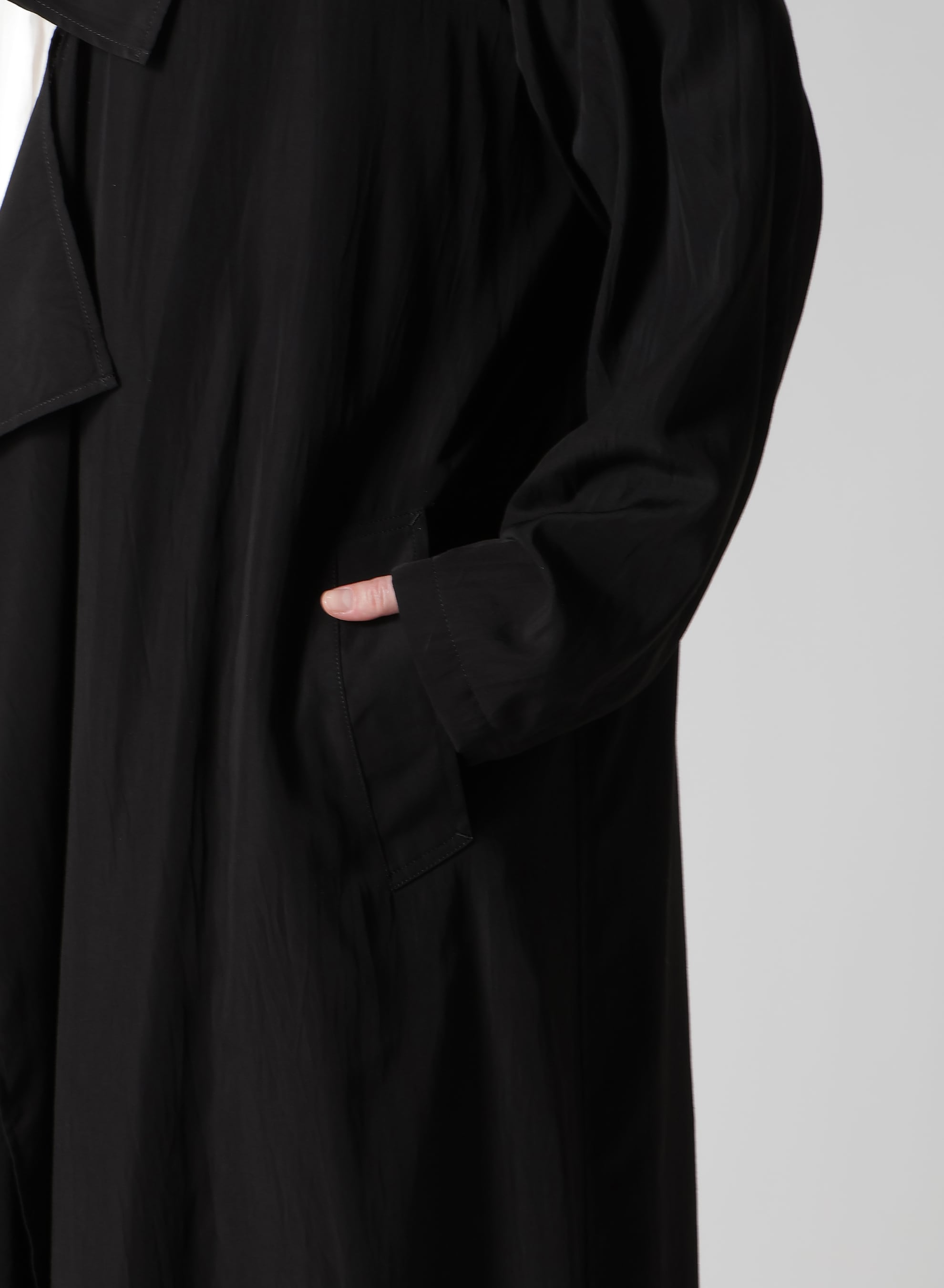 CUPRO DUNGAREE "Y" PRINT BIG-COLLAR COAT