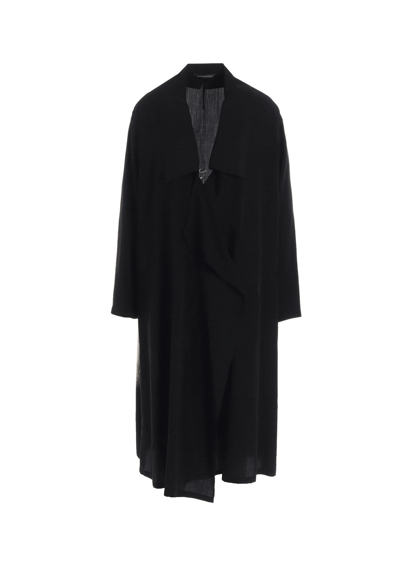 CUPRO DUNGAREE "Y" PRINT BIG-COLLAR COAT