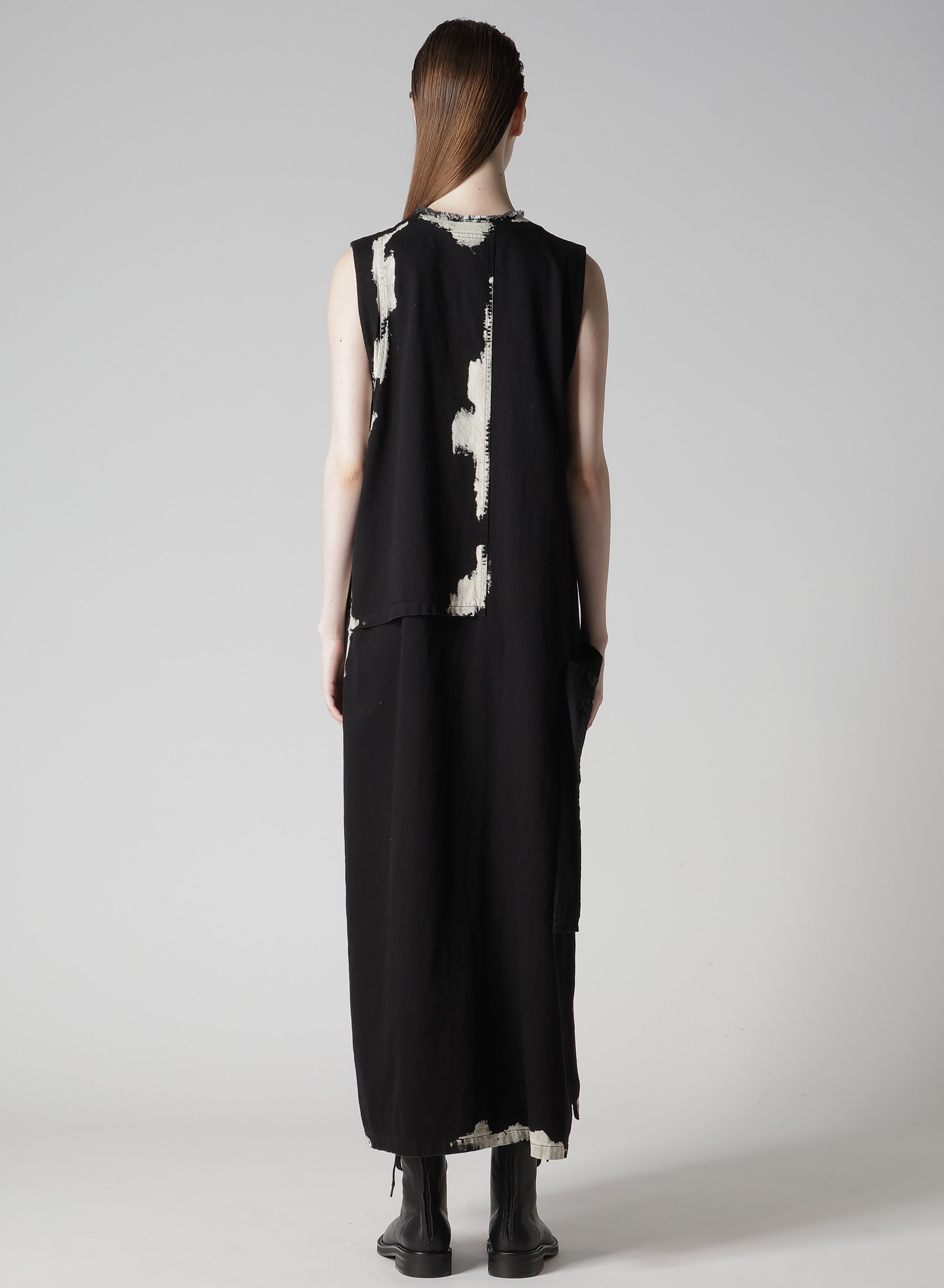 8OZ DENIM BRUSH BLEACH LONG DRESS