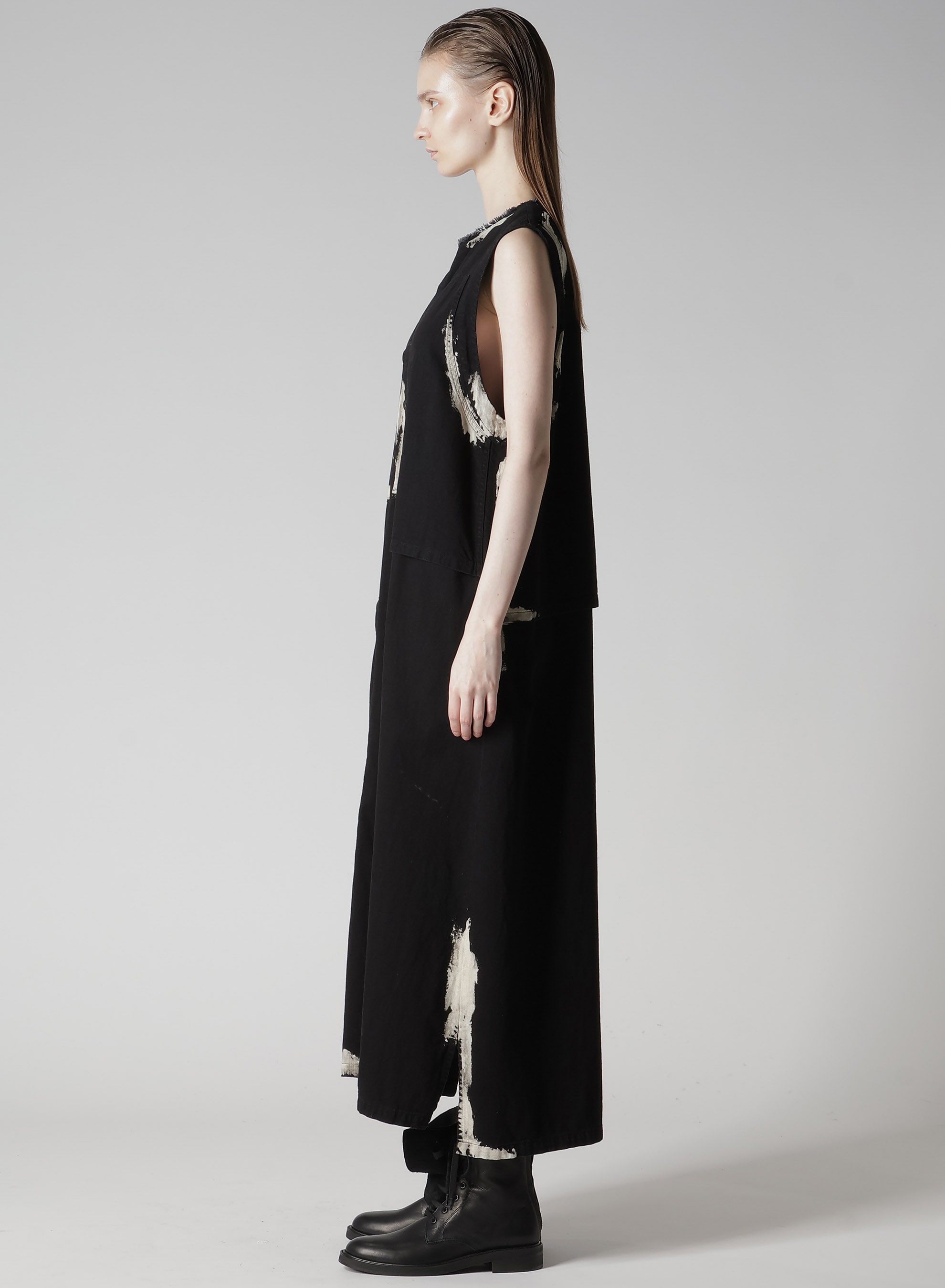 8OZ DENIM BRUSH BLEACH LONG DRESS