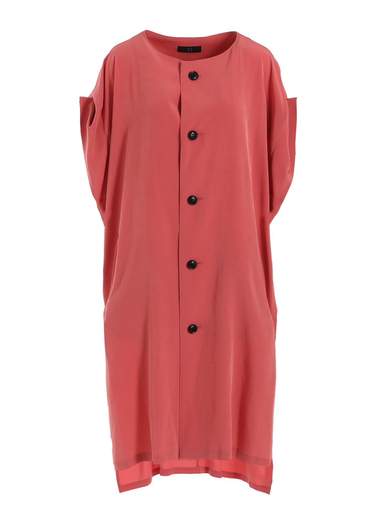 TA/PE CREPE DE CHINE ROLLED UP SLEEVE DRESS