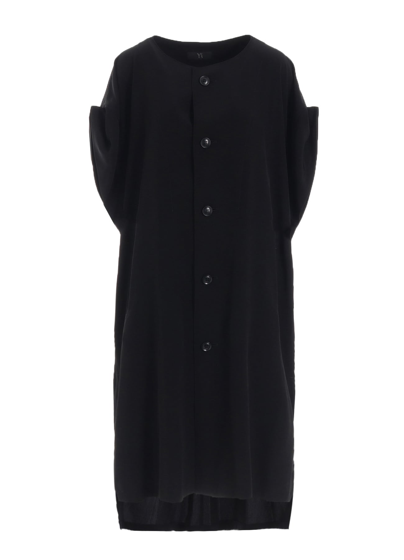 TA/PE CREPE DE CHINE ROLLED UP SLEEVE DRESS