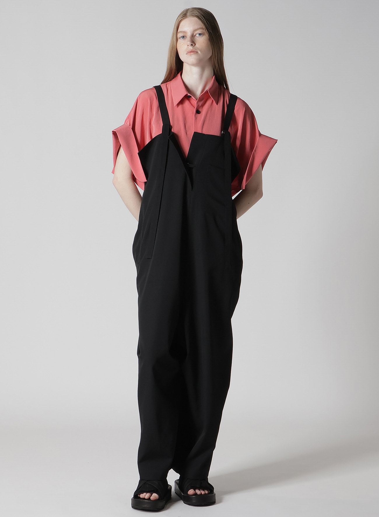 WOOL GABARDINE STRAP OVERALLS