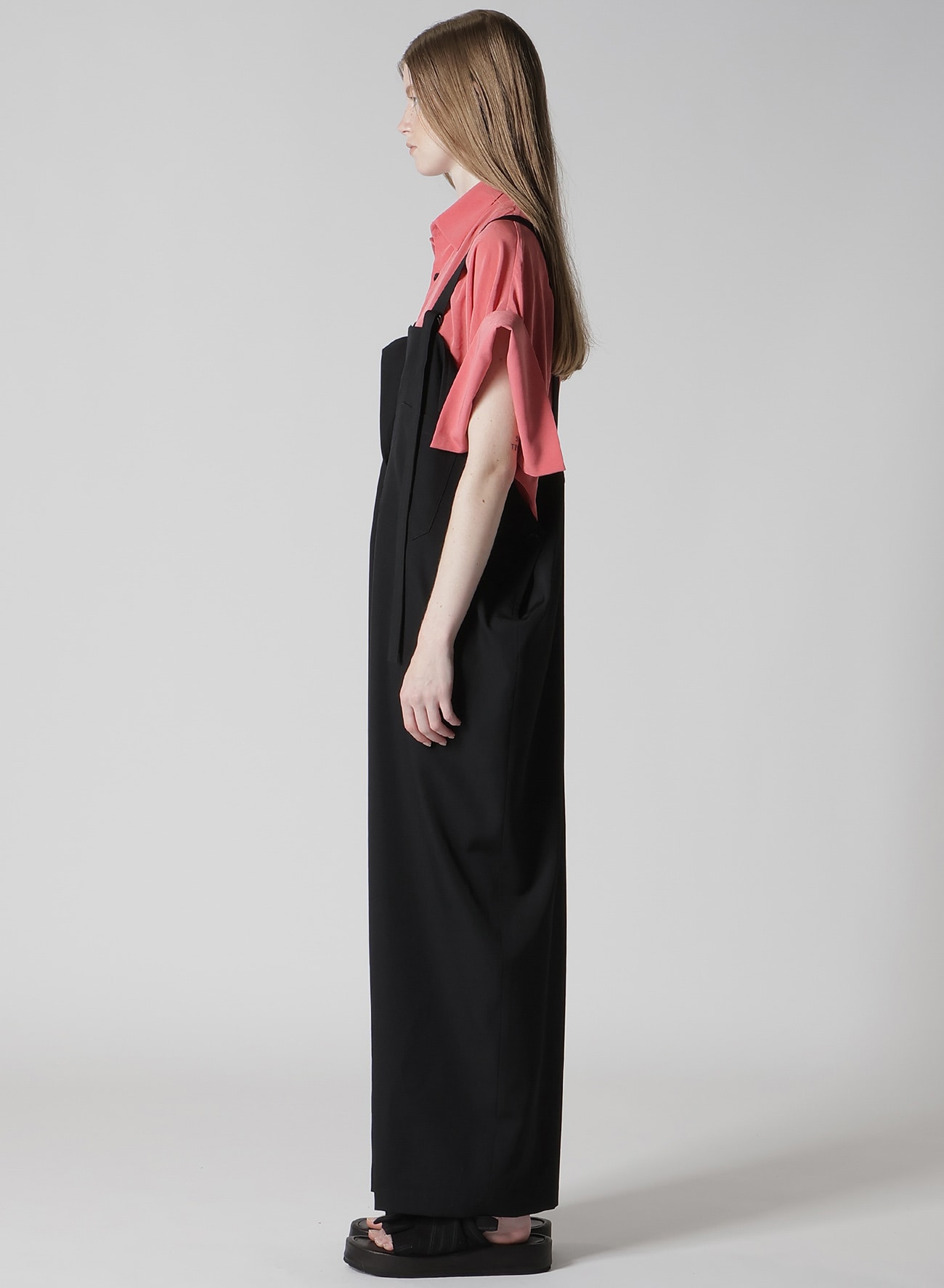 WOOL GABARDINE STRAP OVERALLS