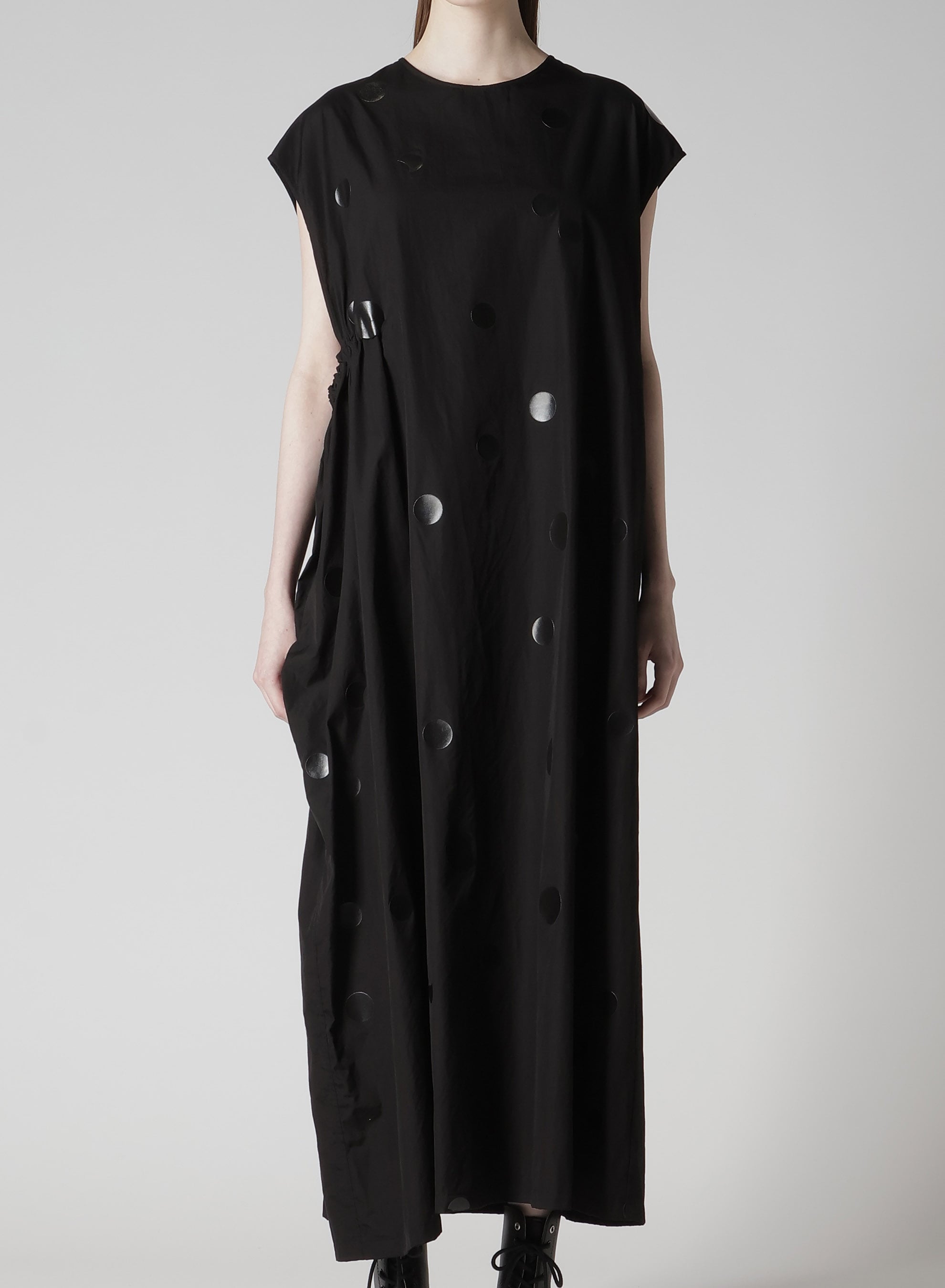 100/2 BROAD DOT PIGMENT PRINT GATHERED DRESS