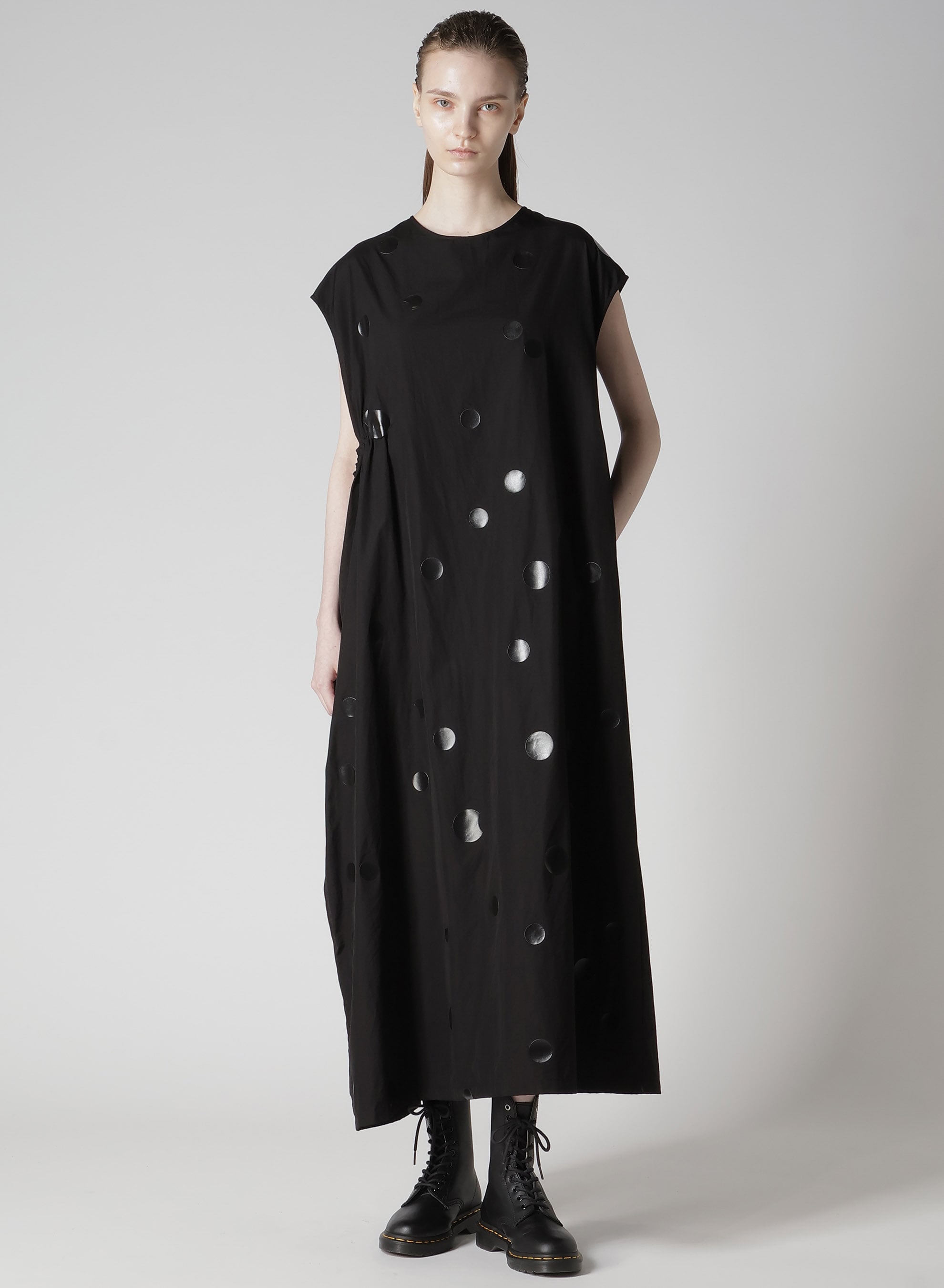 100/2 BROAD DOT PIGMENT PRINT GATHERED DRESS