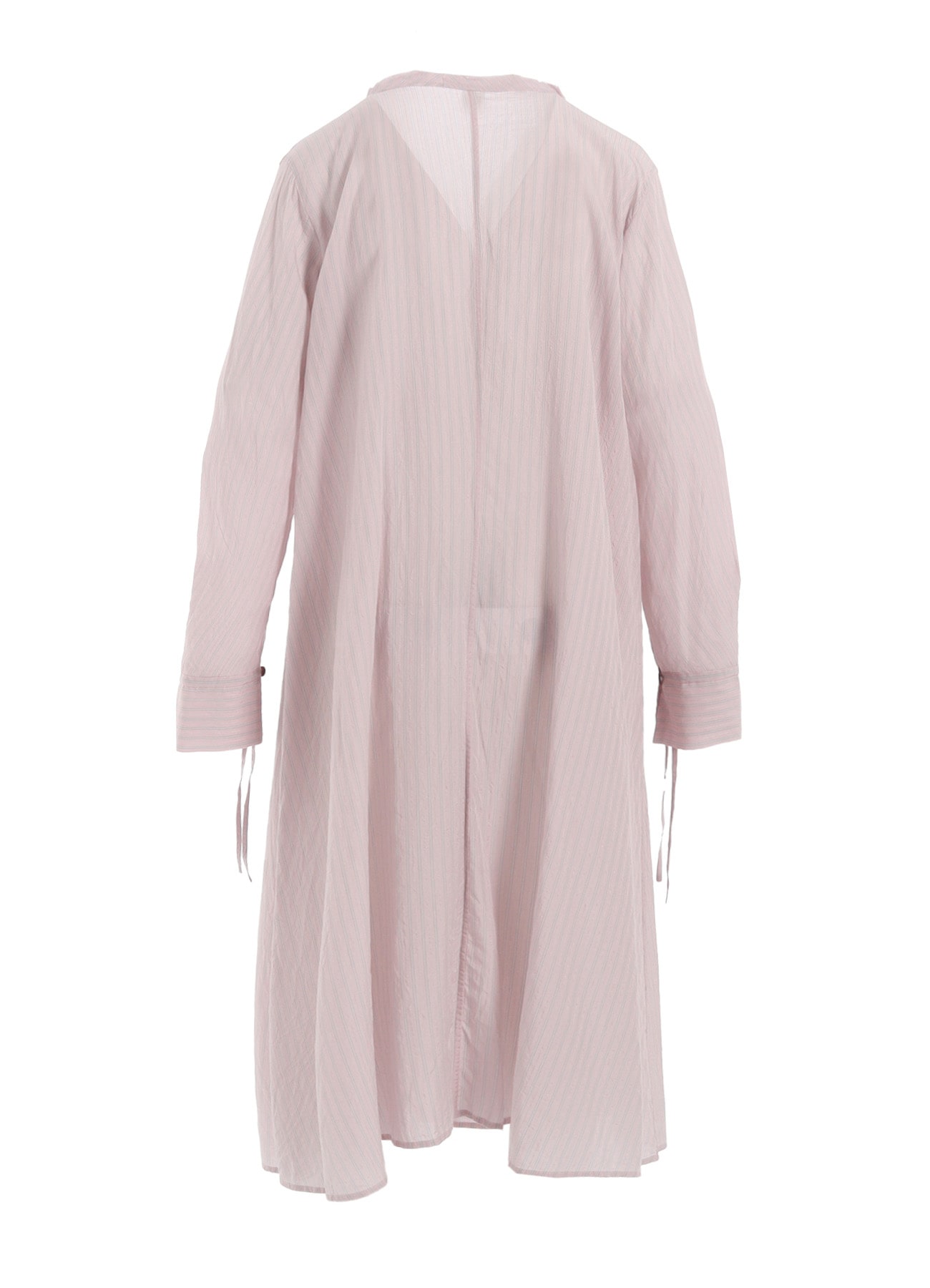 CELLULOSE STRIPE COLLARLESS A-LINE DRESS