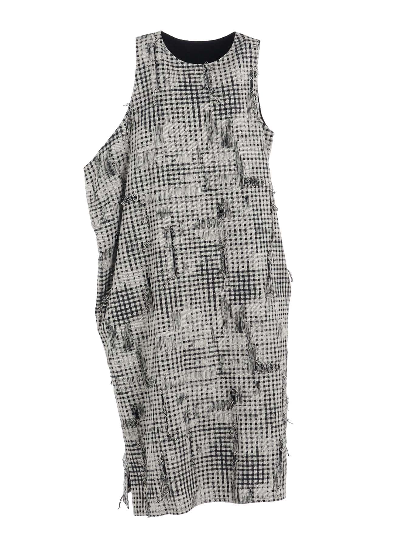 DAMAGED GINGHAM JACQUARD DRESS