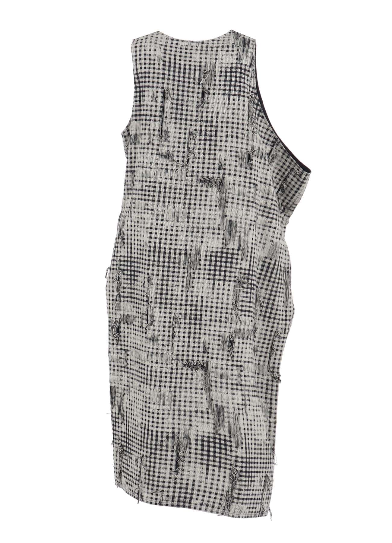 DAMAGED GINGHAM JACQUARD DRESS