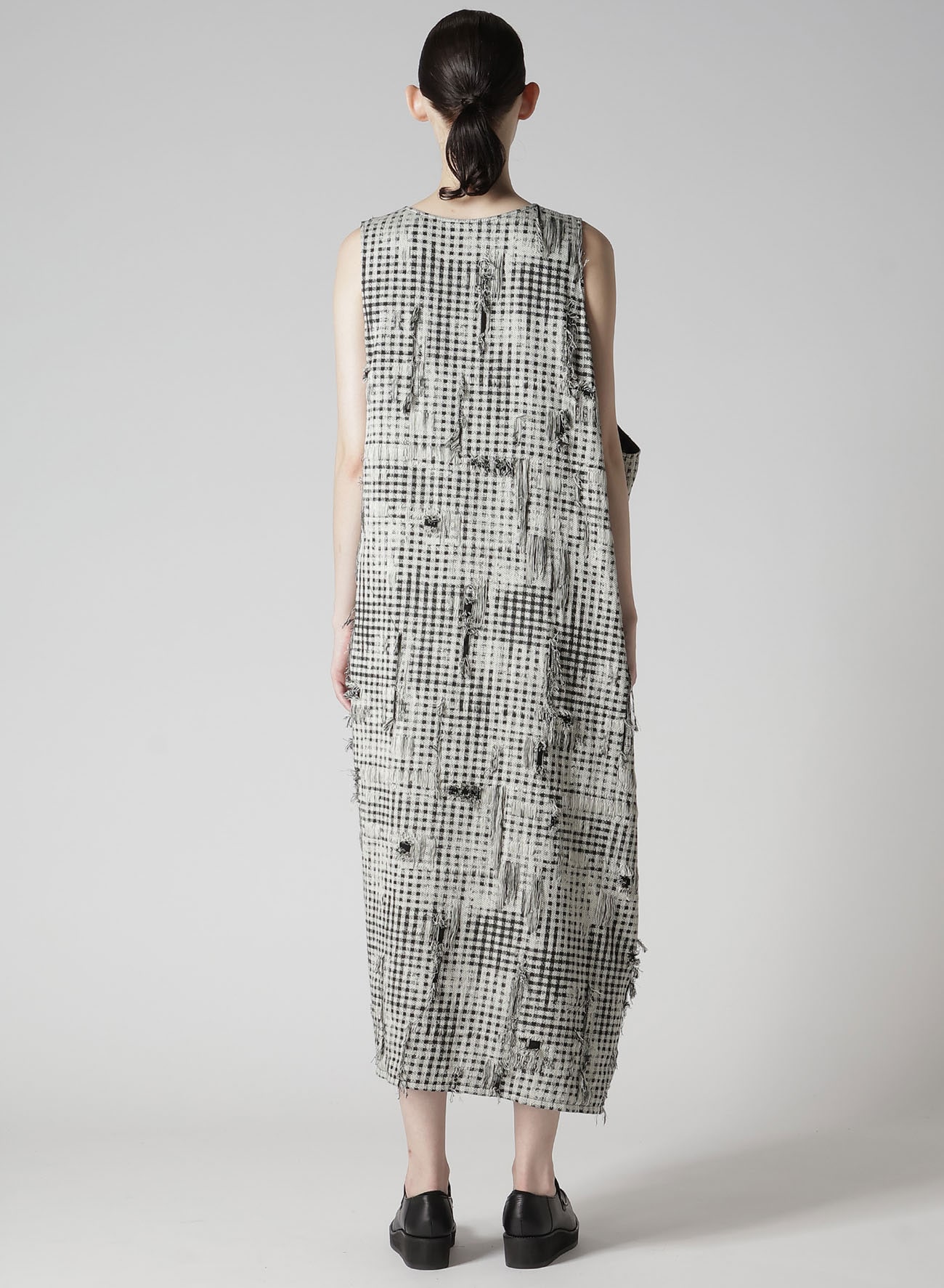 DAMAGED GINGHAM JACQUARD DRESS