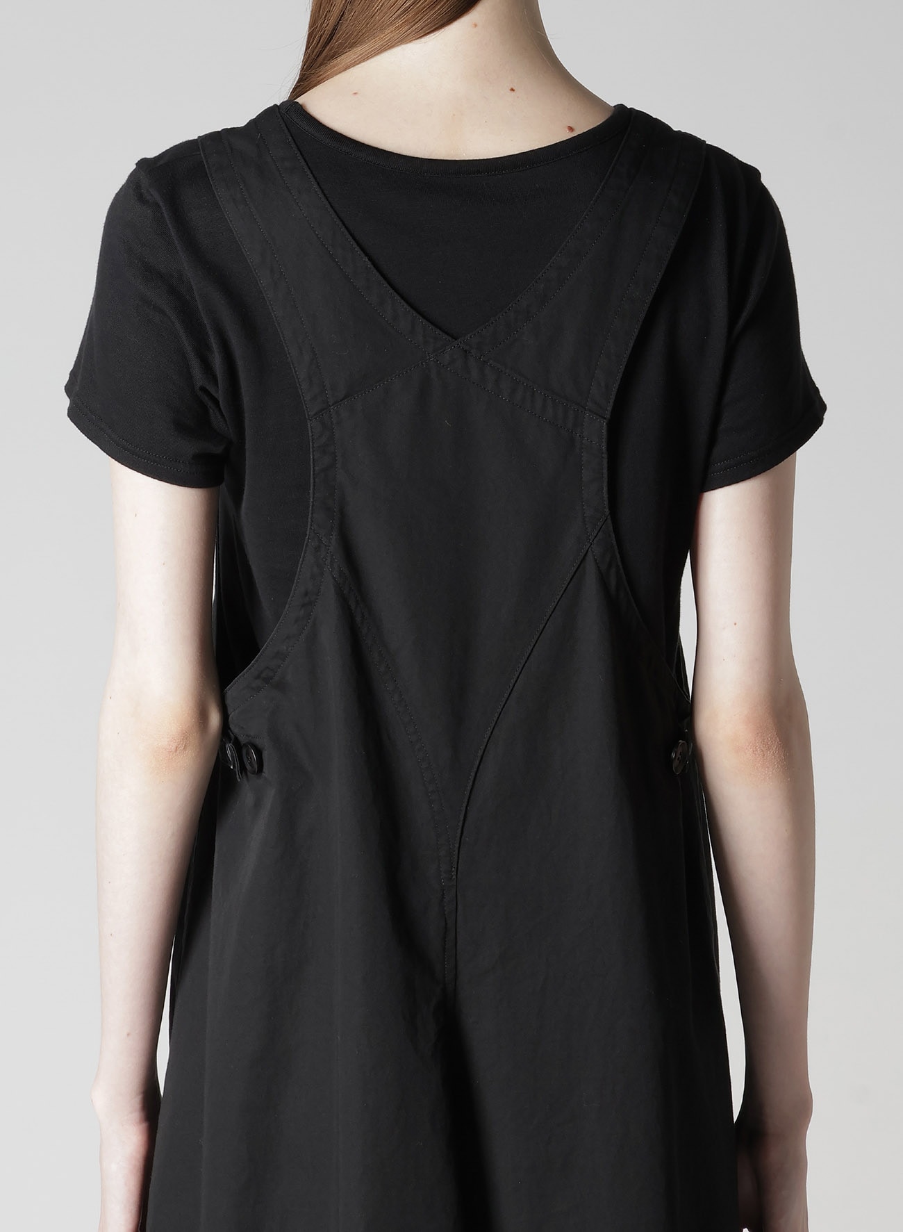 COTTON TWILL BACK CROSSED PULLOVER DRESS