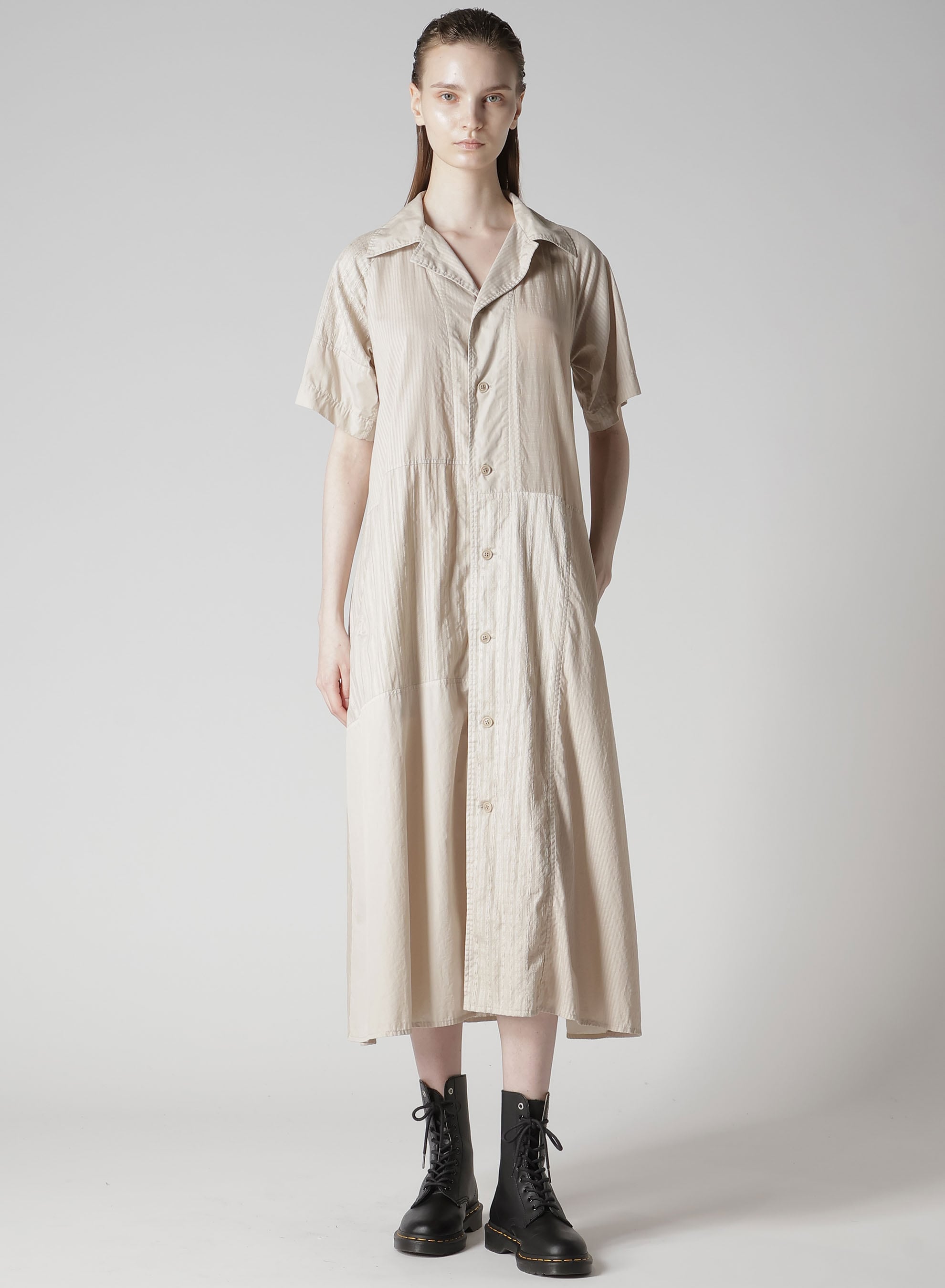 PATCHWORK A-LINE LONG DRESS