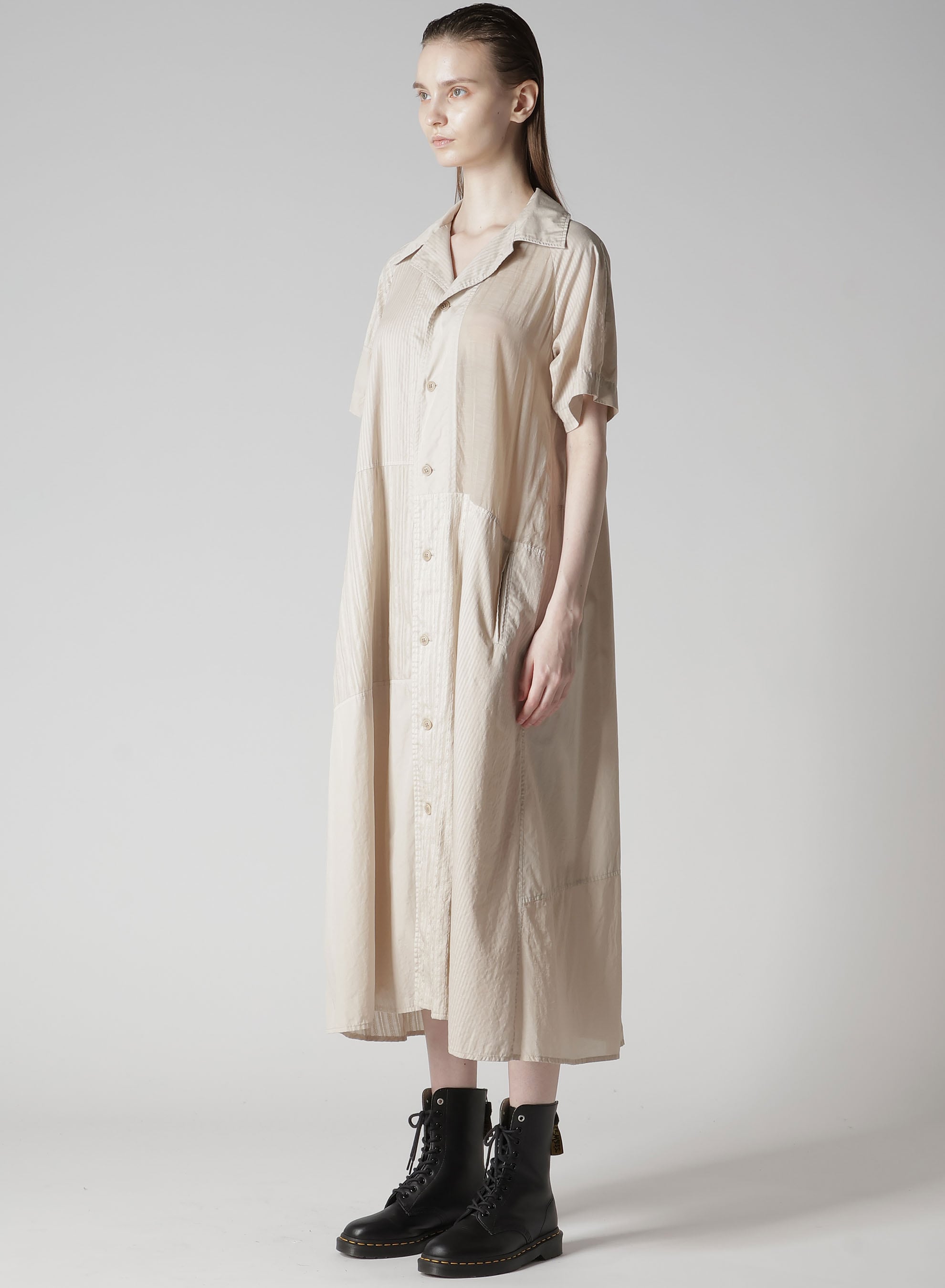 PATCHWORK A-LINE LONG DRESS