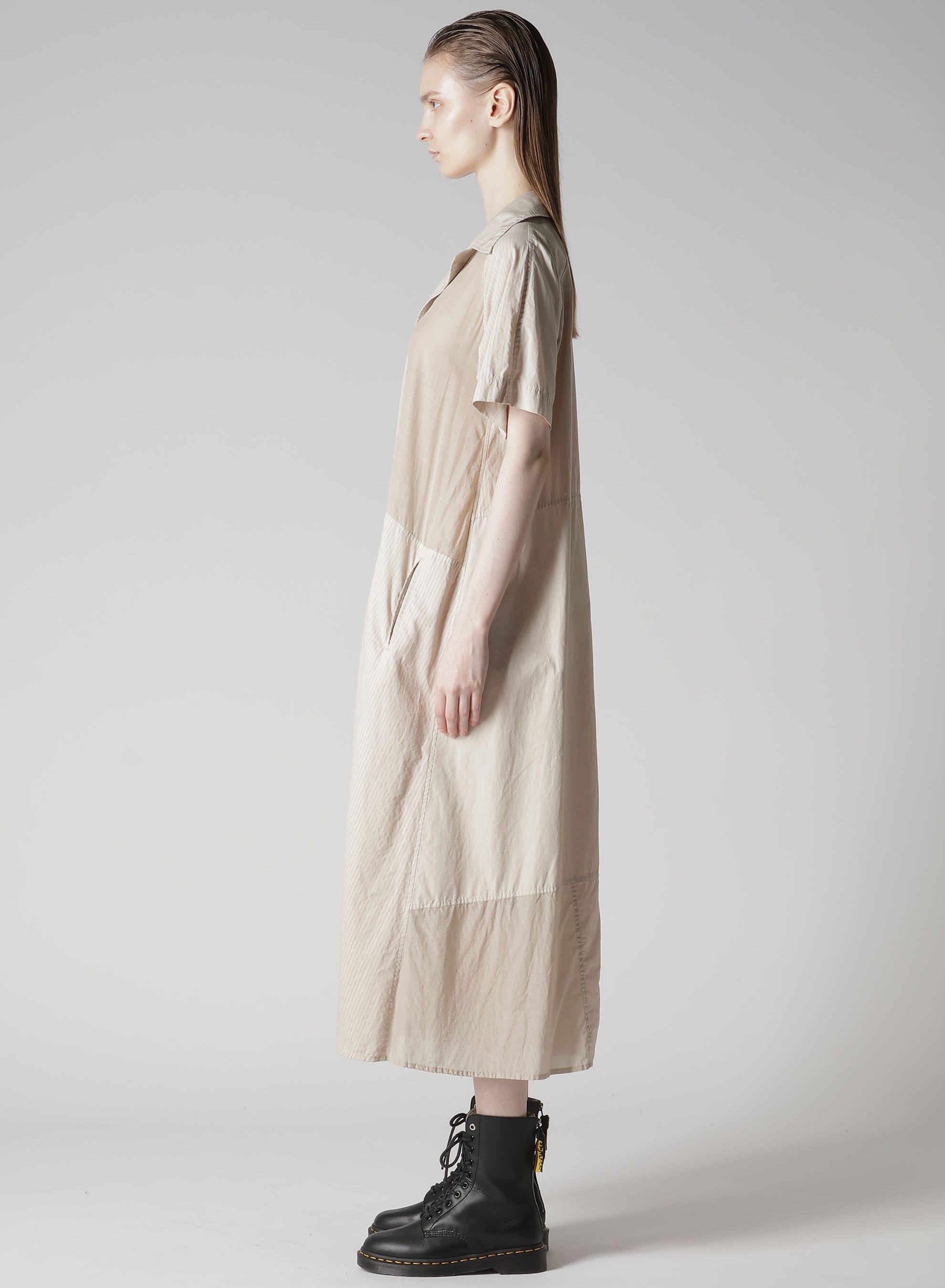 PATCHWORK A-LINE LONG DRESS