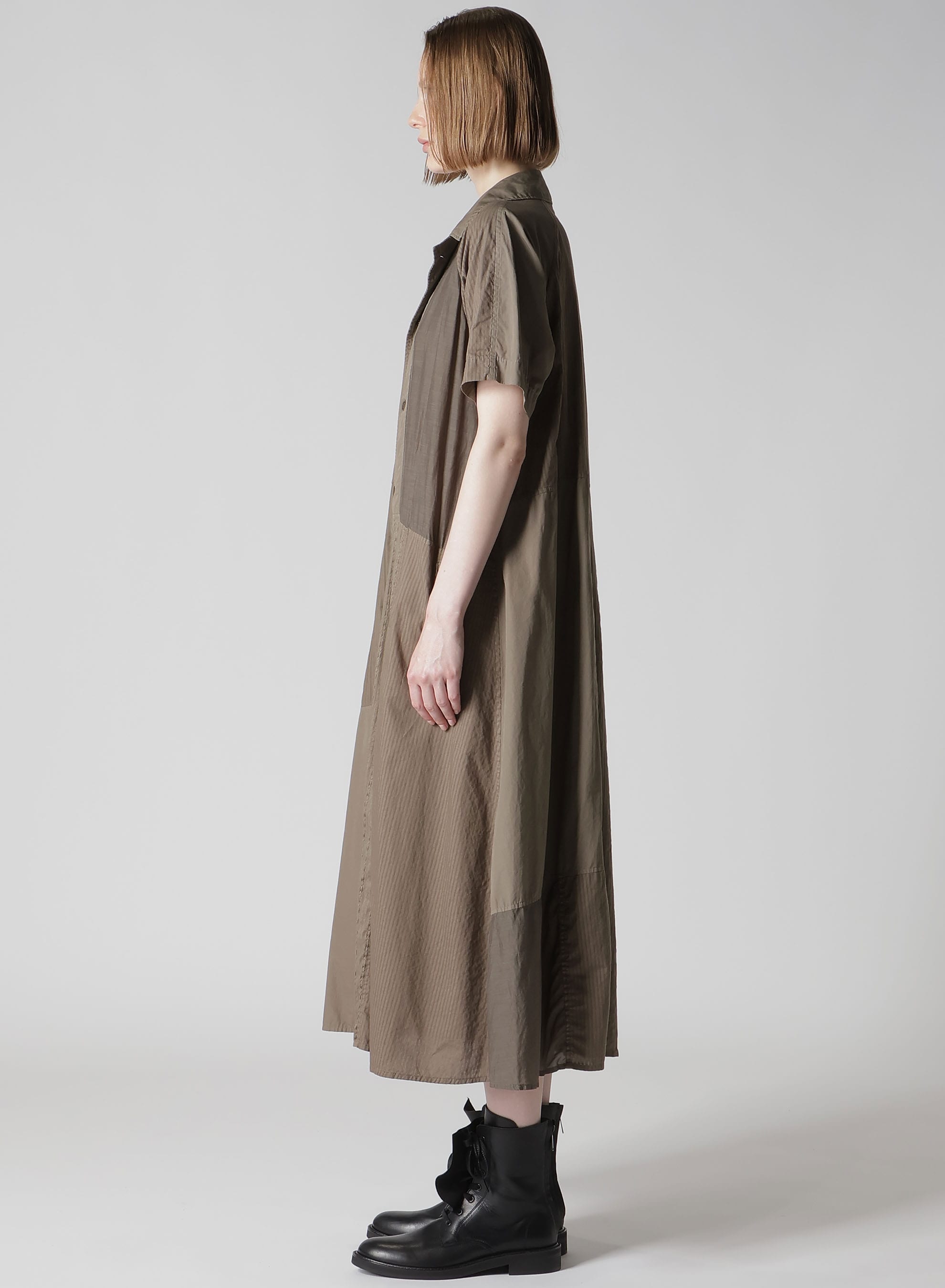 PATCHWORK A-LINE LONG DRESS